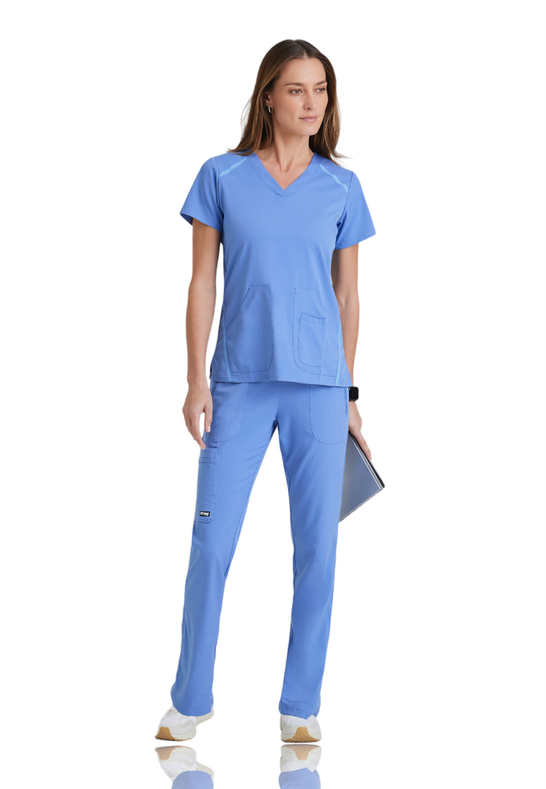 Women's V-Neck Elevate Top - 7188 - Ciel Blue