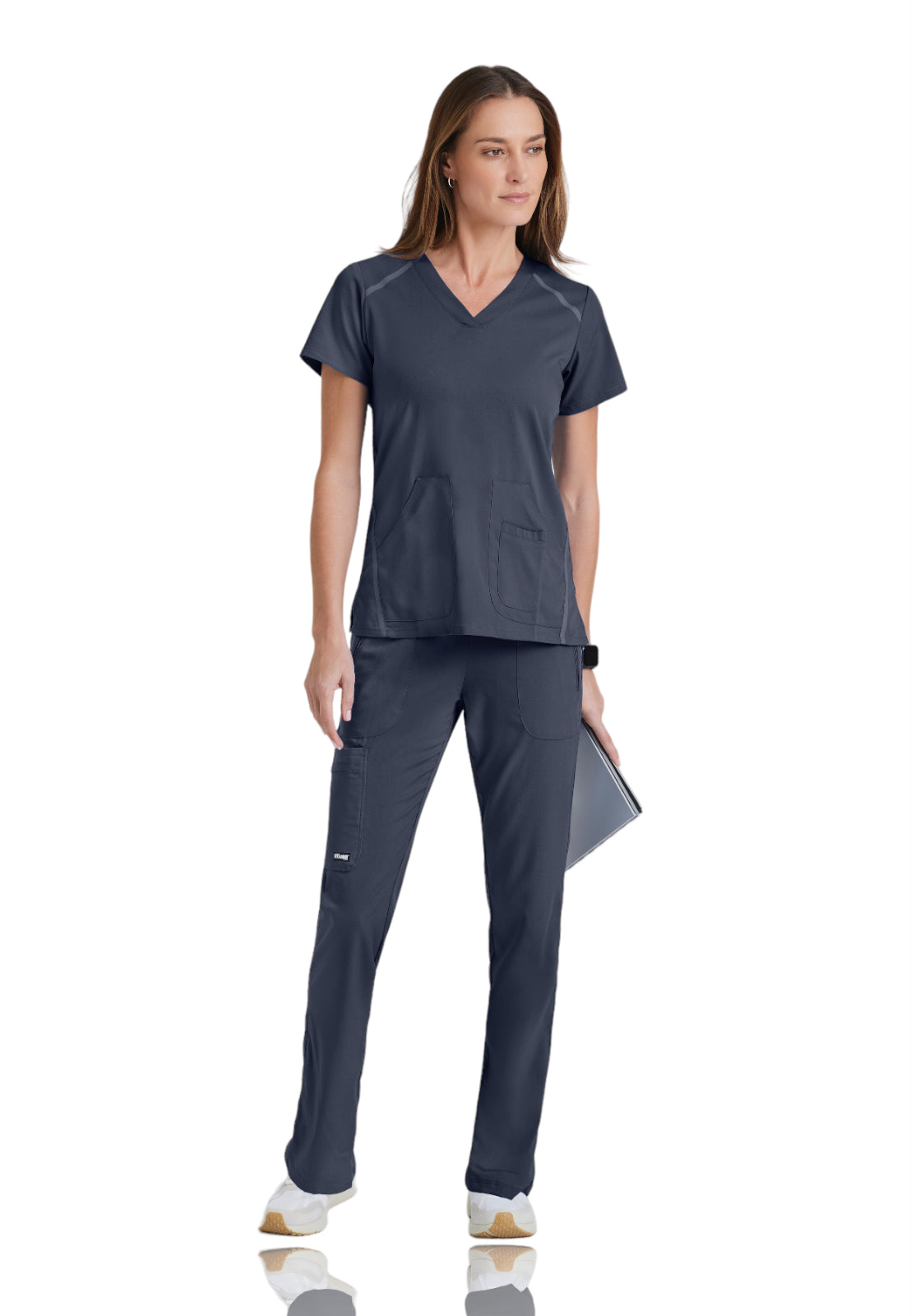 Women's V-Neck Elevate Top - 7188 - Steel