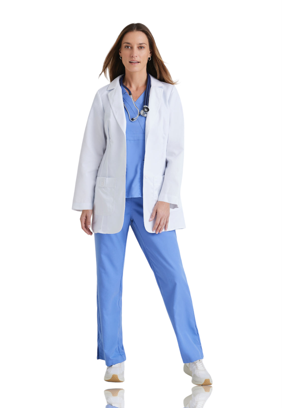 Women's Two-Pocket Tailored Fit 31.5" Hannah Lab Coat - 7446 - White