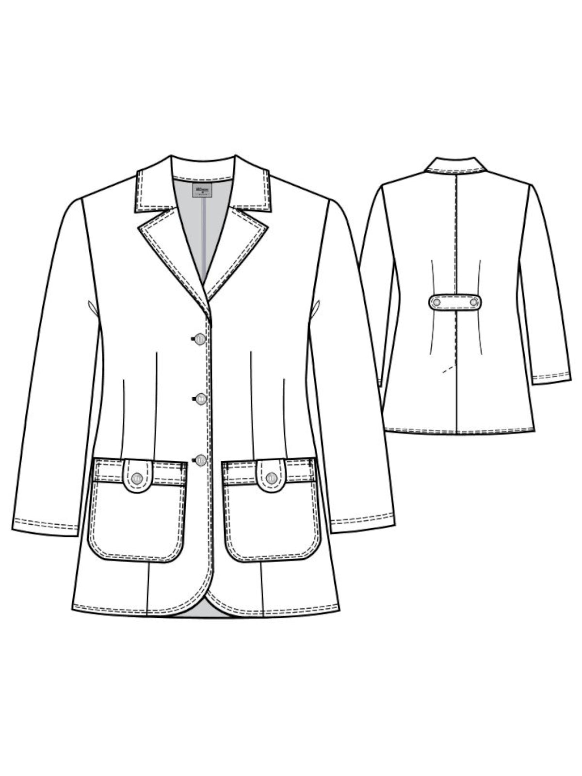 Women's Two-Pocket Tailored Fit 31.5" Hannah Lab Coat - 7446 - White