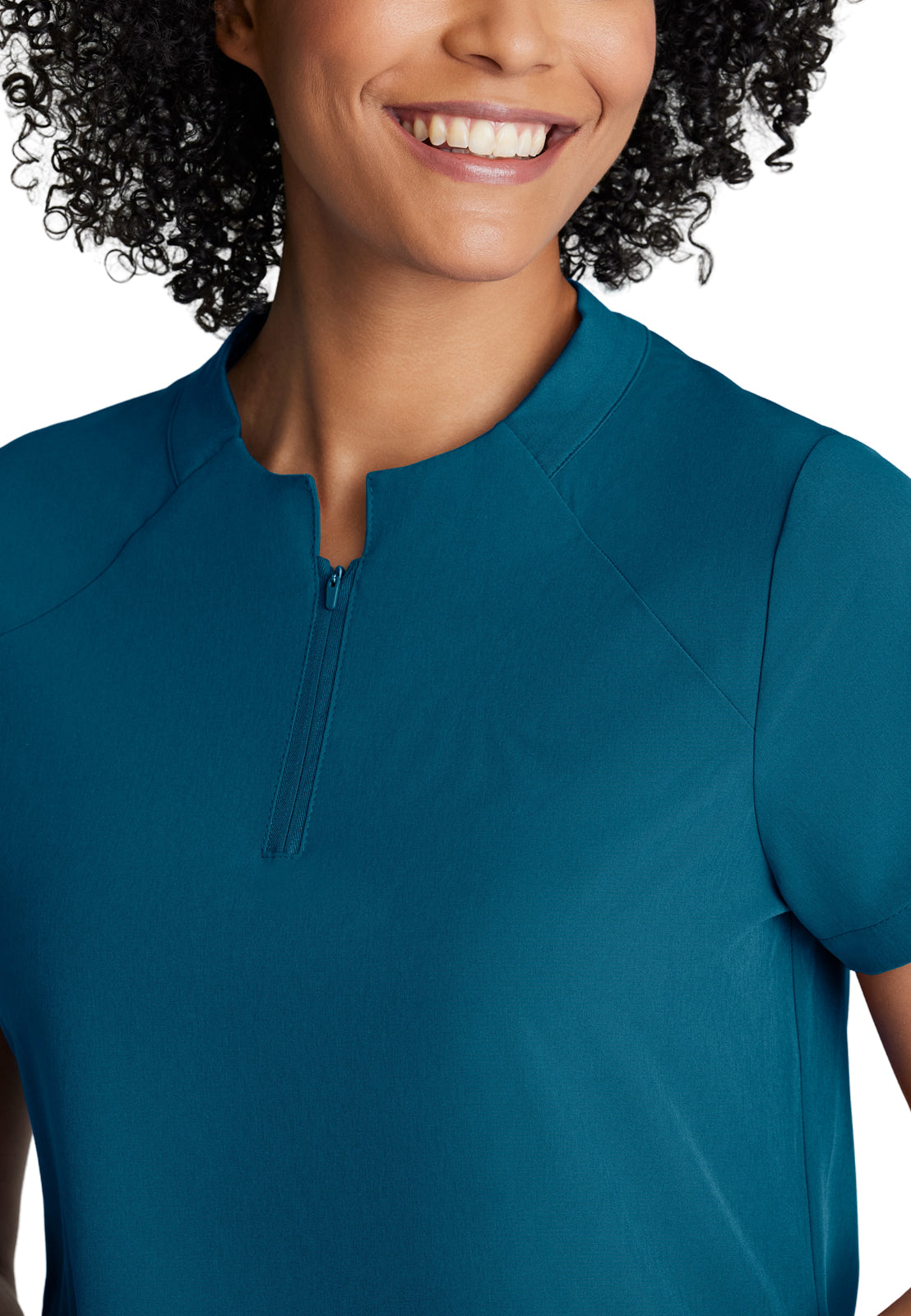 Women's 2 Pocket Banded Zip Collar Flux Top - BOT216 - Bahama