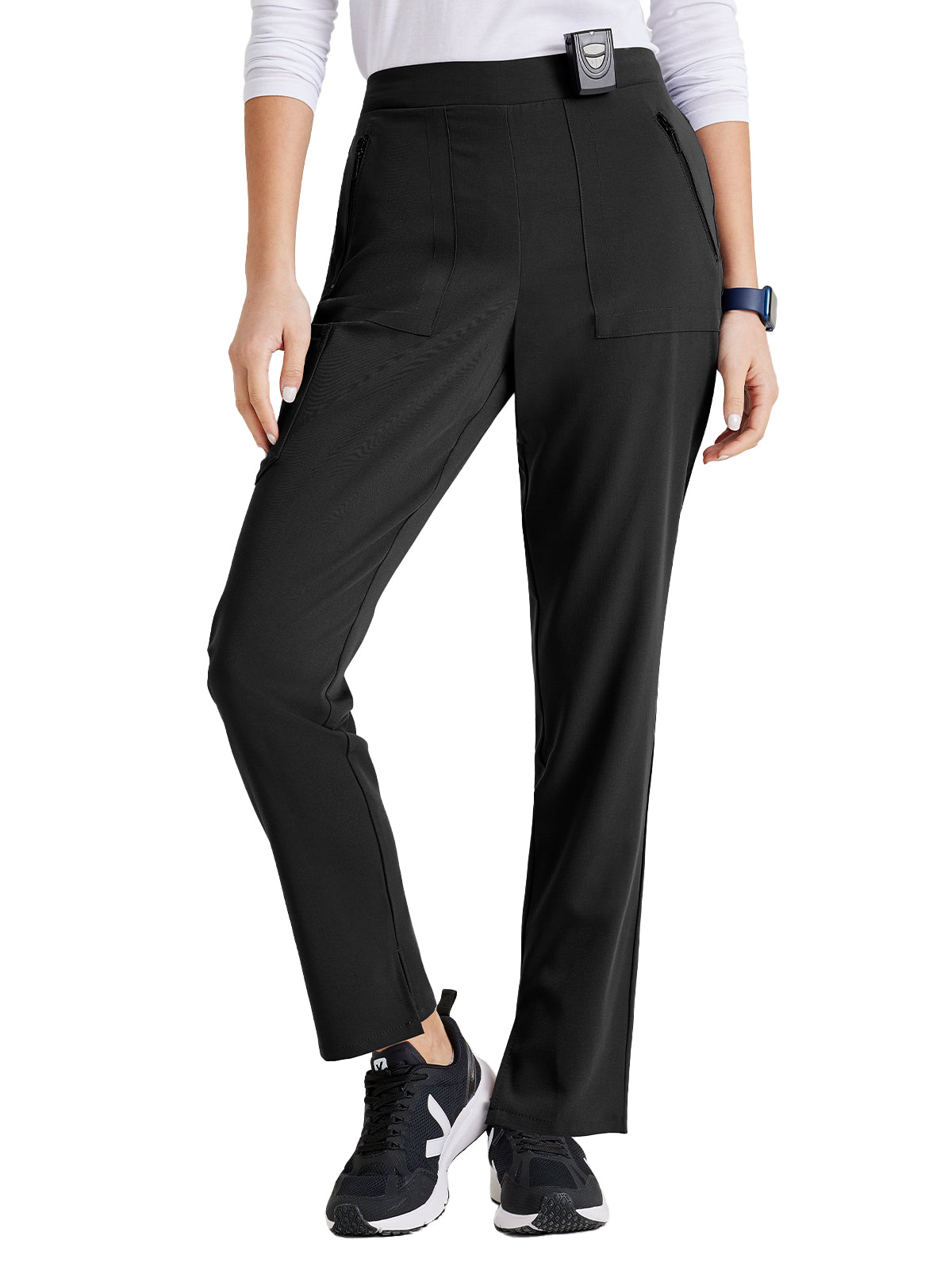 Women's Flat Front Waistband Pant - BUP601 - Black