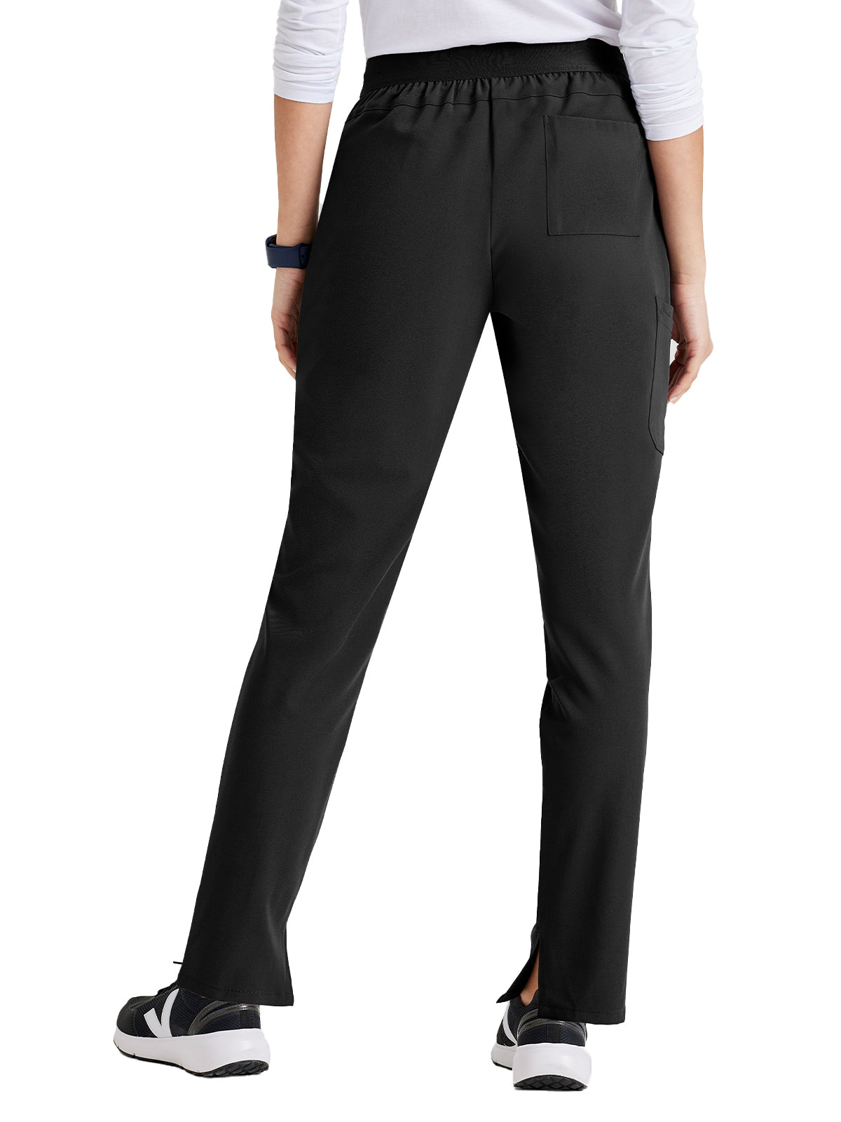 Women's Flat Front Waistband Pant - BUP601 - Black