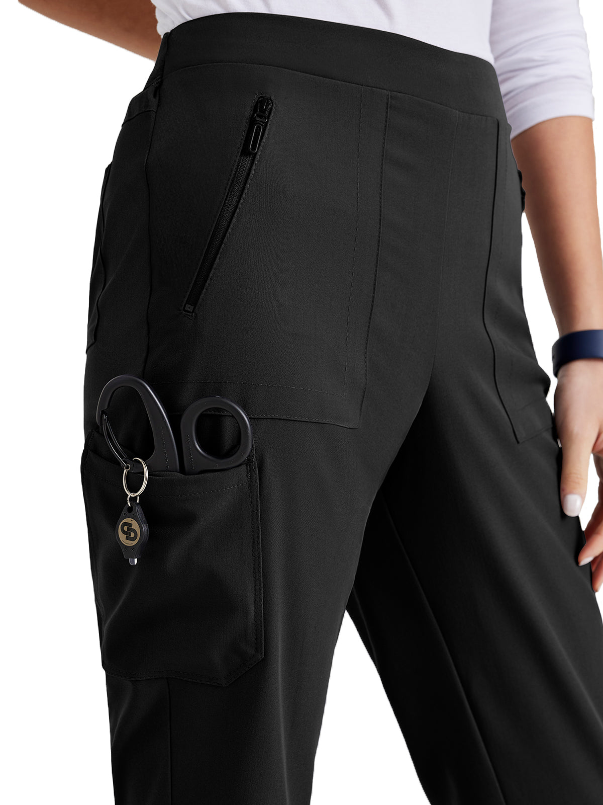 Women's Flat Front Waistband Pant - BUP601 - Black