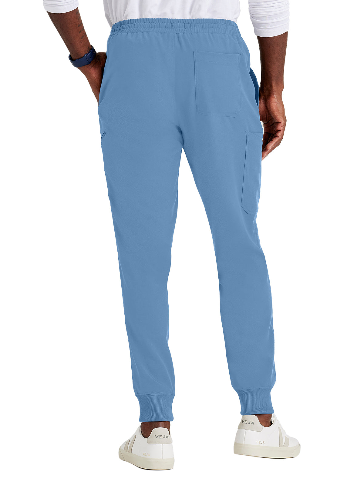 Men's Rib Cuff Jogger Style Pant - BUP602 - Ciel Blue