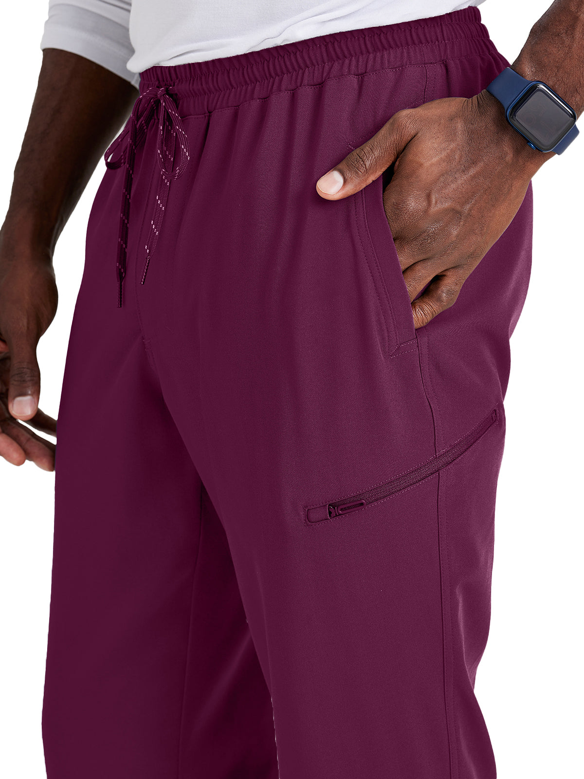 Men's Rib Cuff Jogger Style Pant - BUP602 - Wine
