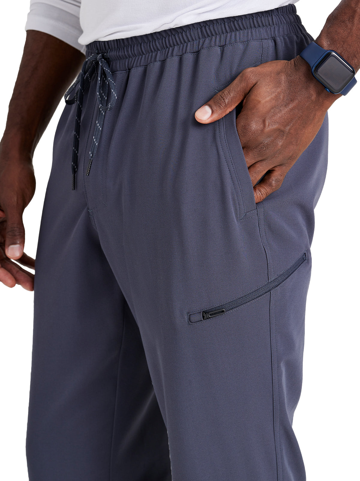 Men's Rib Cuff Jogger Style Pant - BUP602 - Steel