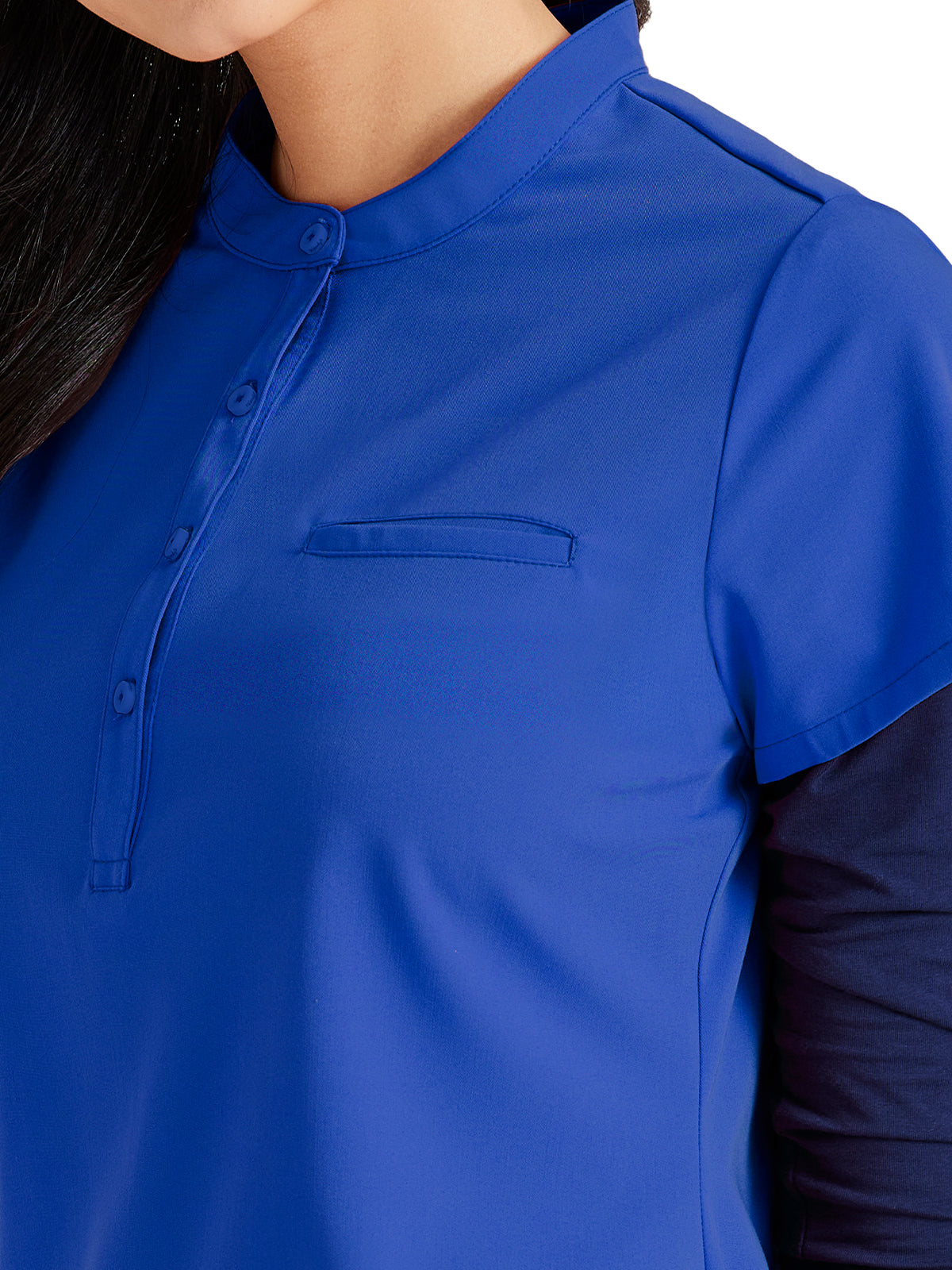 Women's Henley Style Top - BUT163 - New Royal
