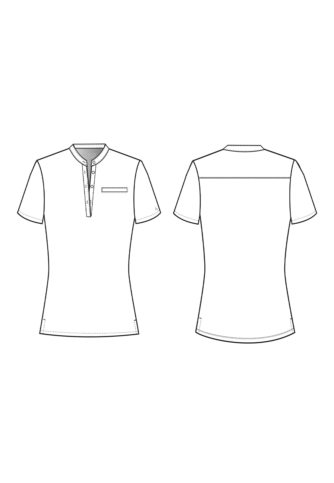 Women's Henley Style Top - BUT163 - Black