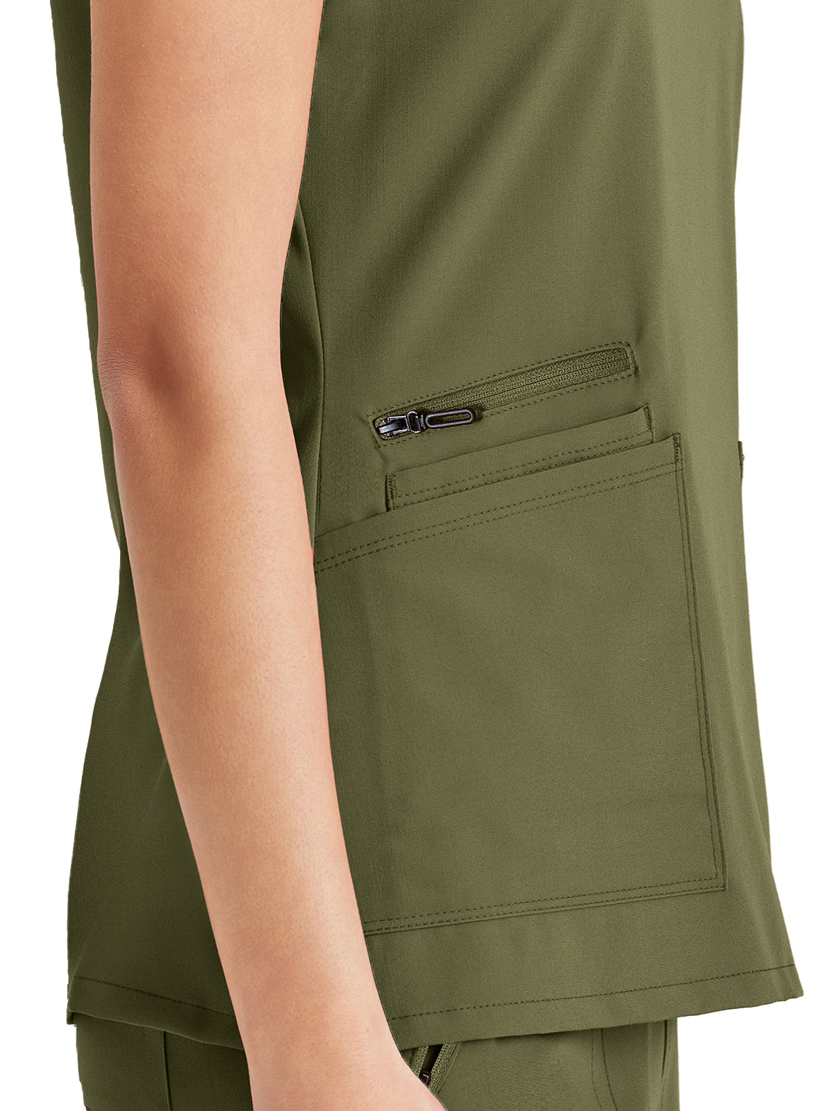 Women's Tool Strip Detail Top - BUT167 - Olive