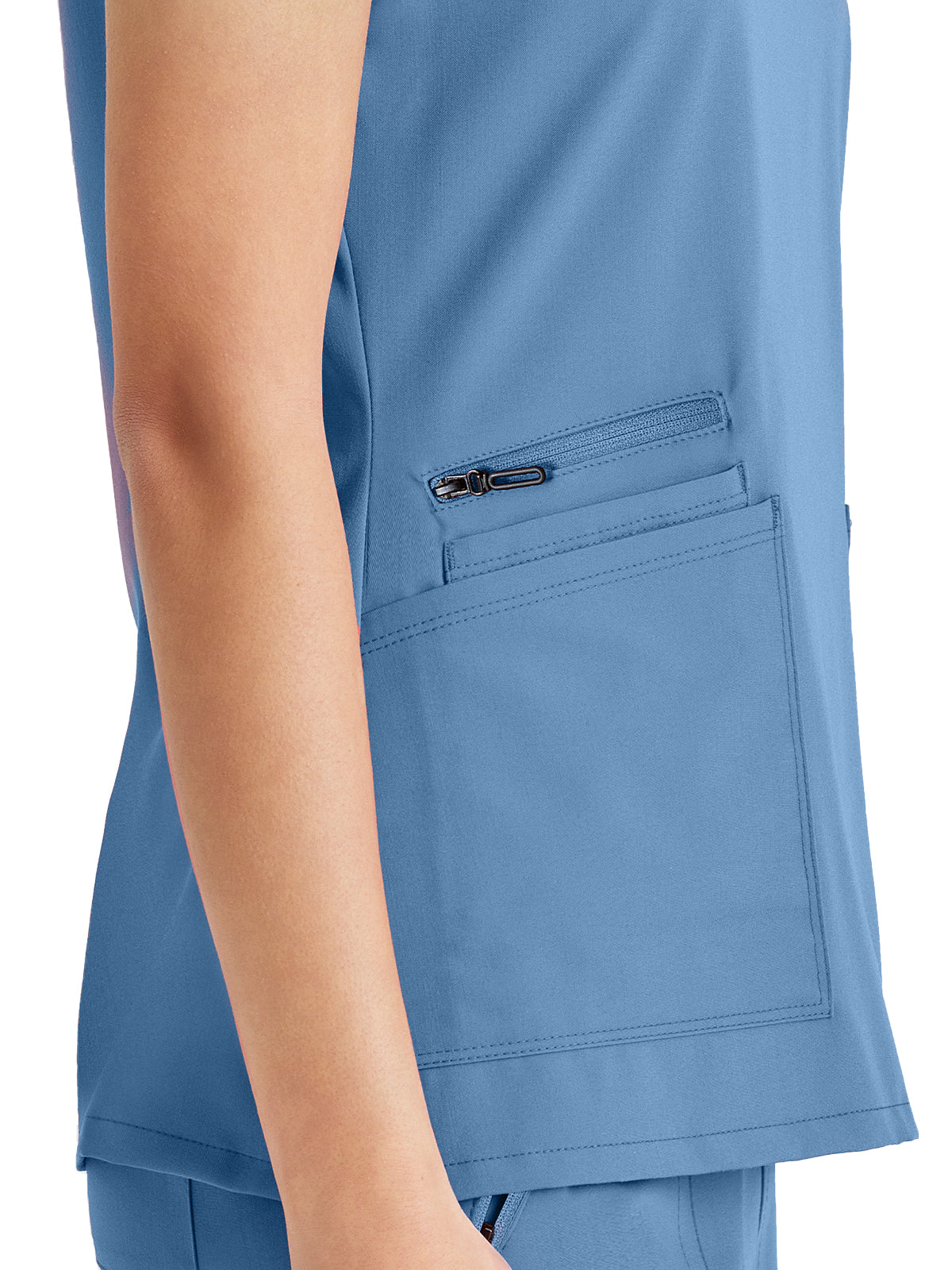 Women's Tool Strip Detail Top - BUT167 - Ciel Blue