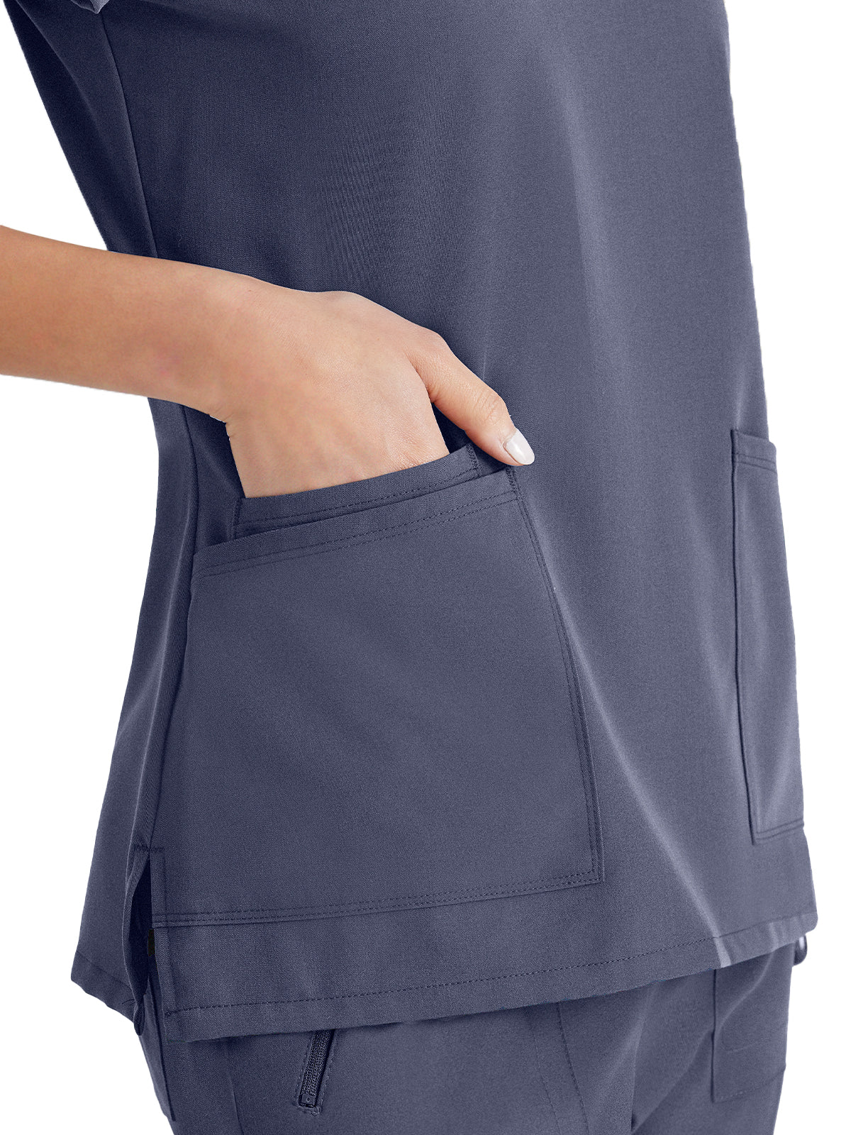 Women's Tool Strip Detail Top - BUT167 - Steel