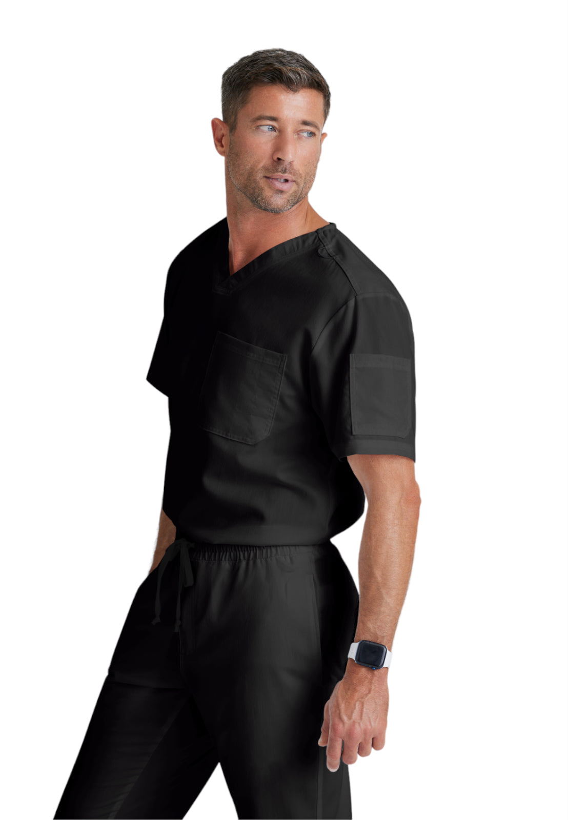 Men's V-Neck Evan Top - GRT091 - Black