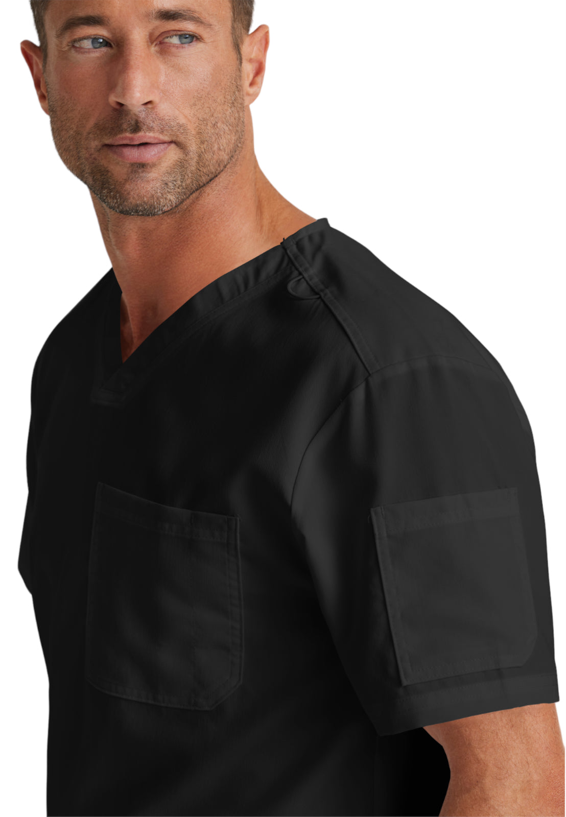 Men's V-Neck Evan Top - GRT091 - Black