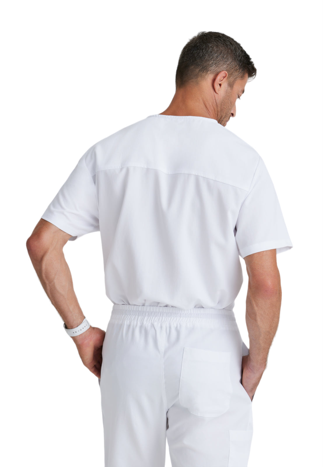 Men's V-Neck Evan Top - GRT091 - White