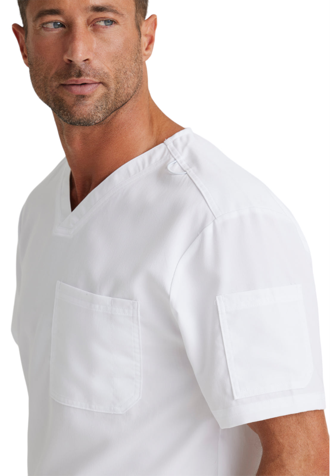 Men's V-Neck Evan Top - GRT091 - White