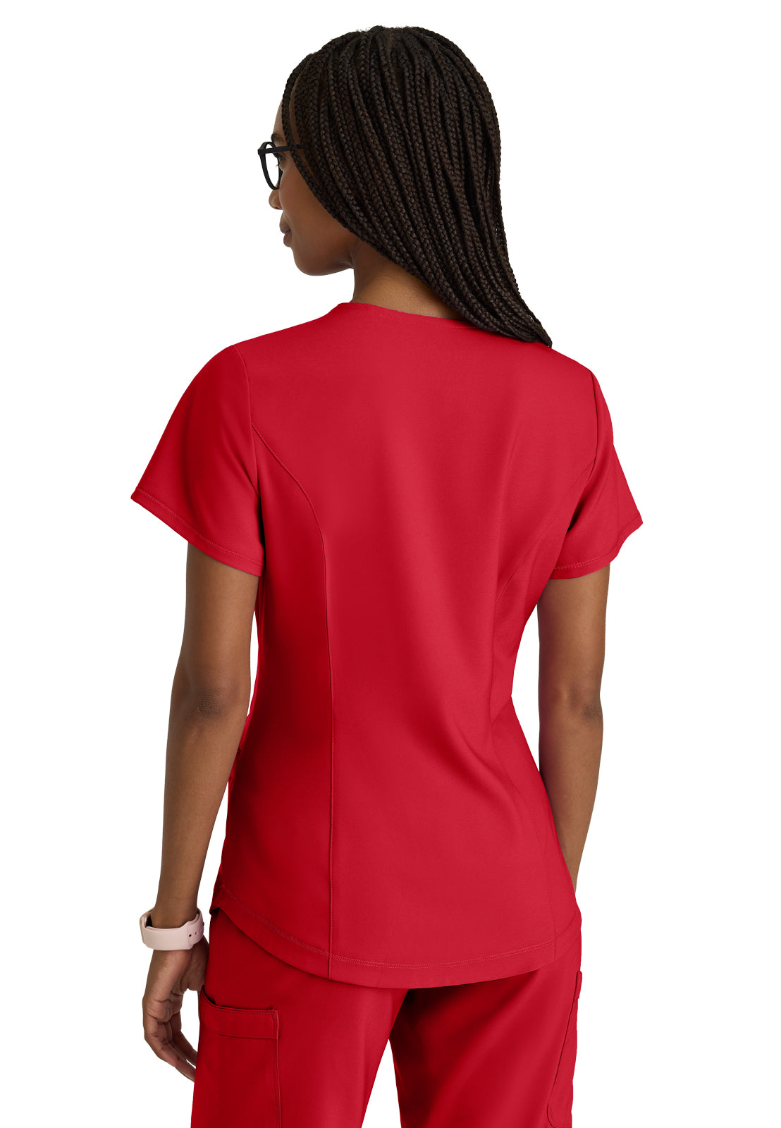 Women's Two-Pocket Piped V-Neck Rhythm Top - GSST180 - True Red