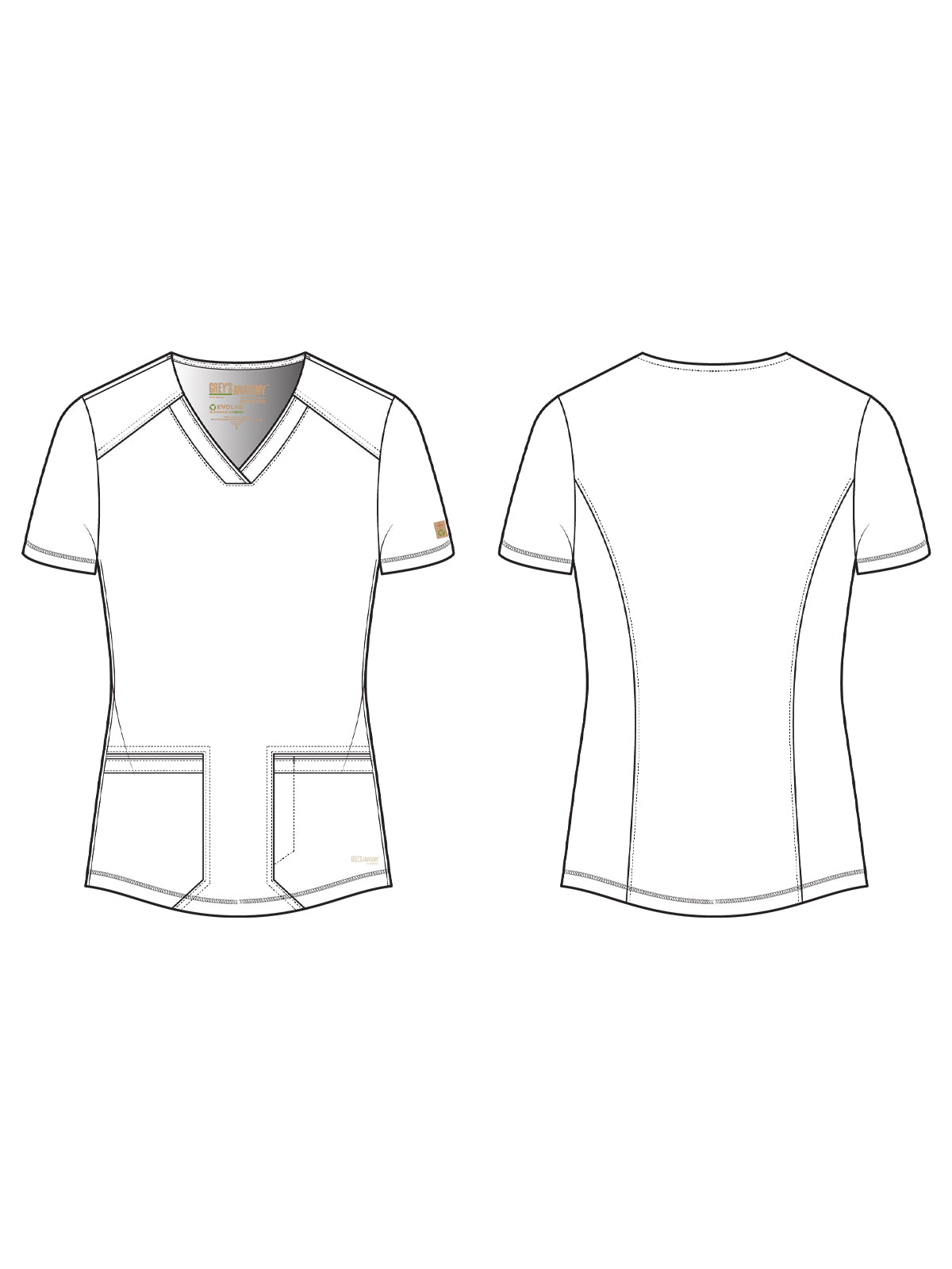 Women's Two-Pocket Piped V-Neck Rhythm Top - GSST180 - Ocean Mist