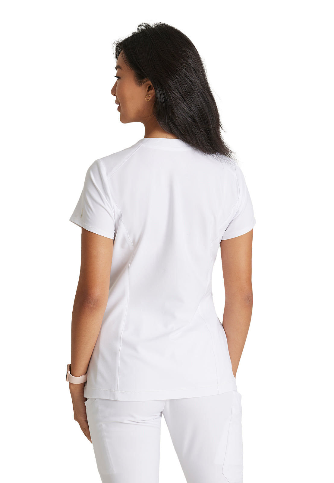 Women's Banded-V-Neck Sway Tuck-In Top - GSST181 - White