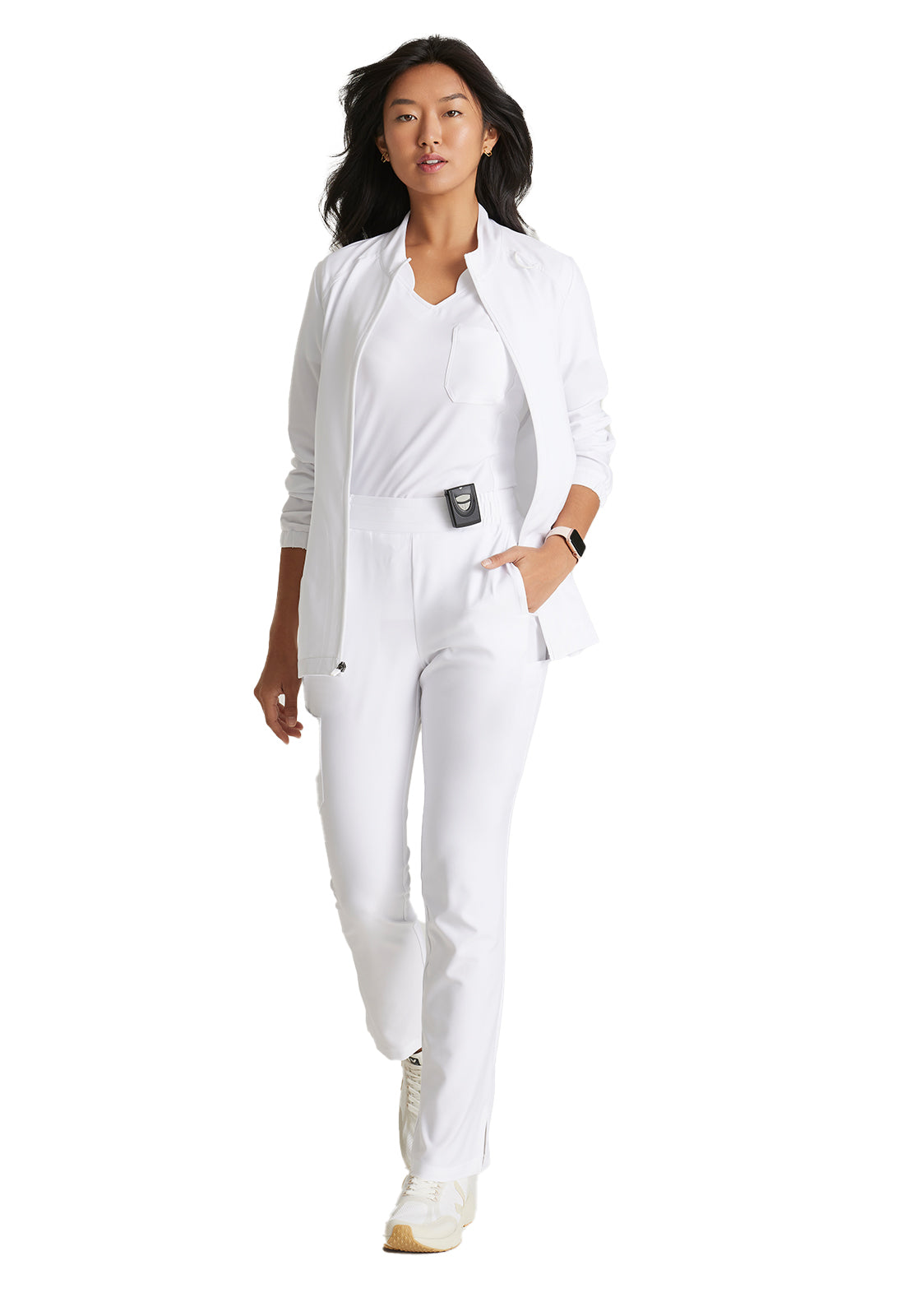 Women's Banded-V-Neck Sway Tuck-In Top - GSST181 - White