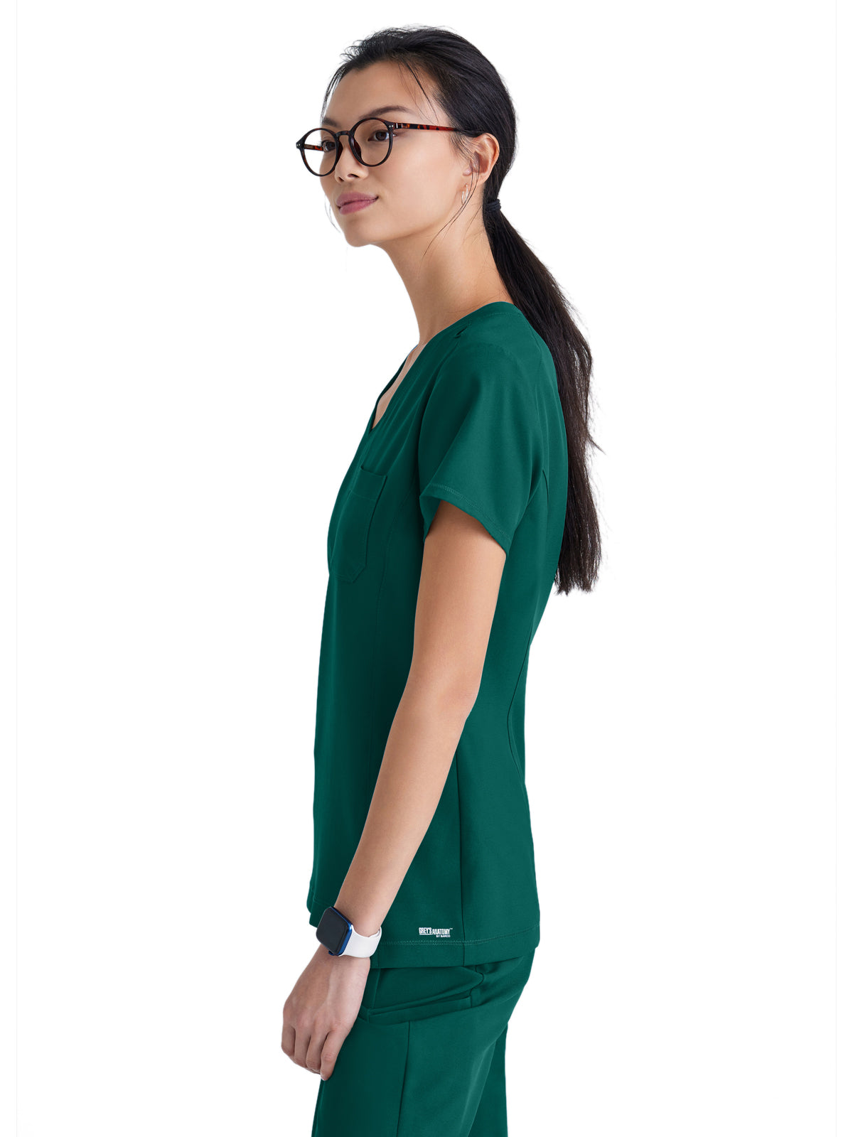 Women's Banded-V-Neck Sway Tuck-In Top - GSST181 - Hunter Green