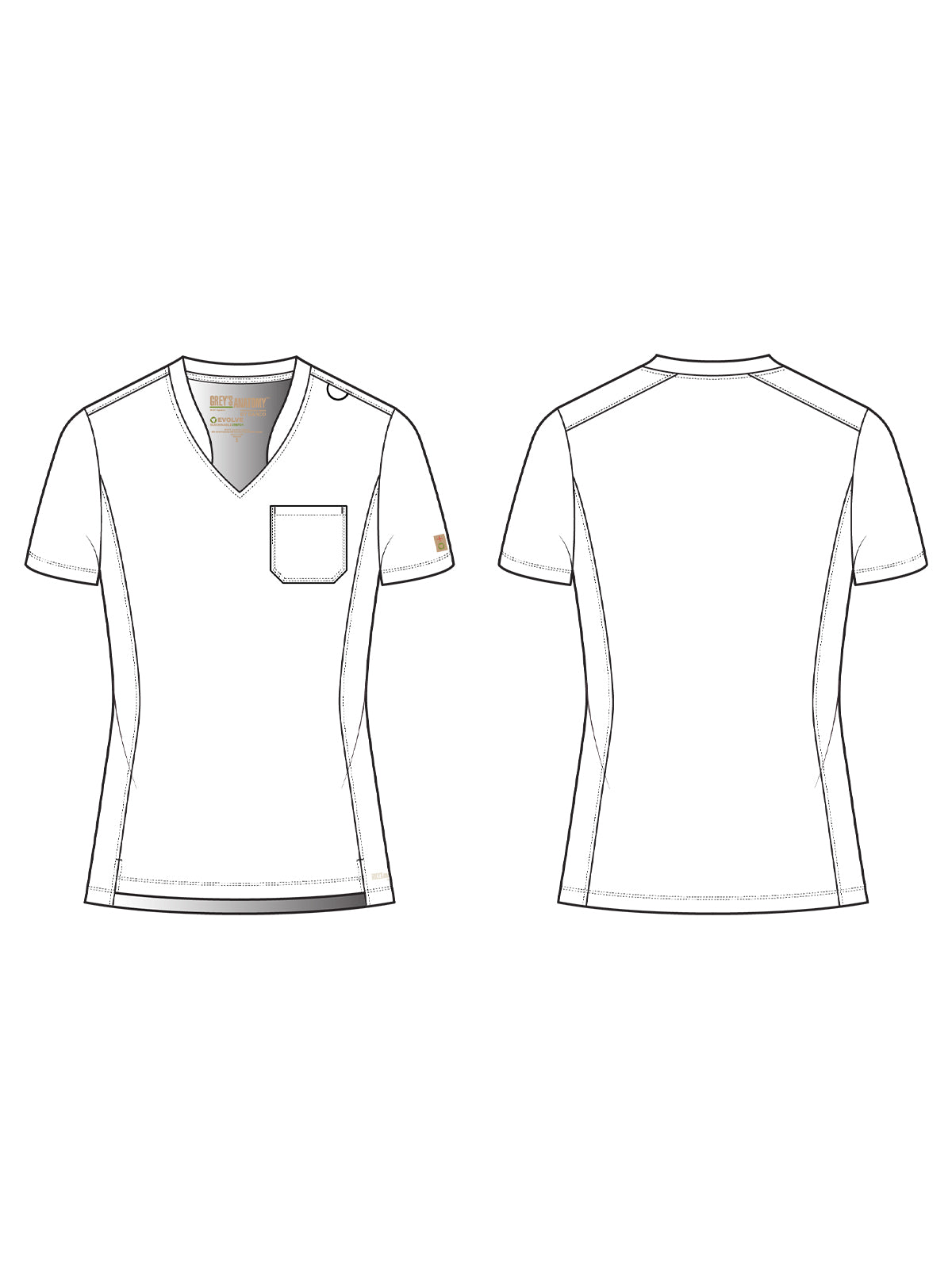 Women's Banded-V-Neck Sway Tuck-In Top - GSST181 - Steel