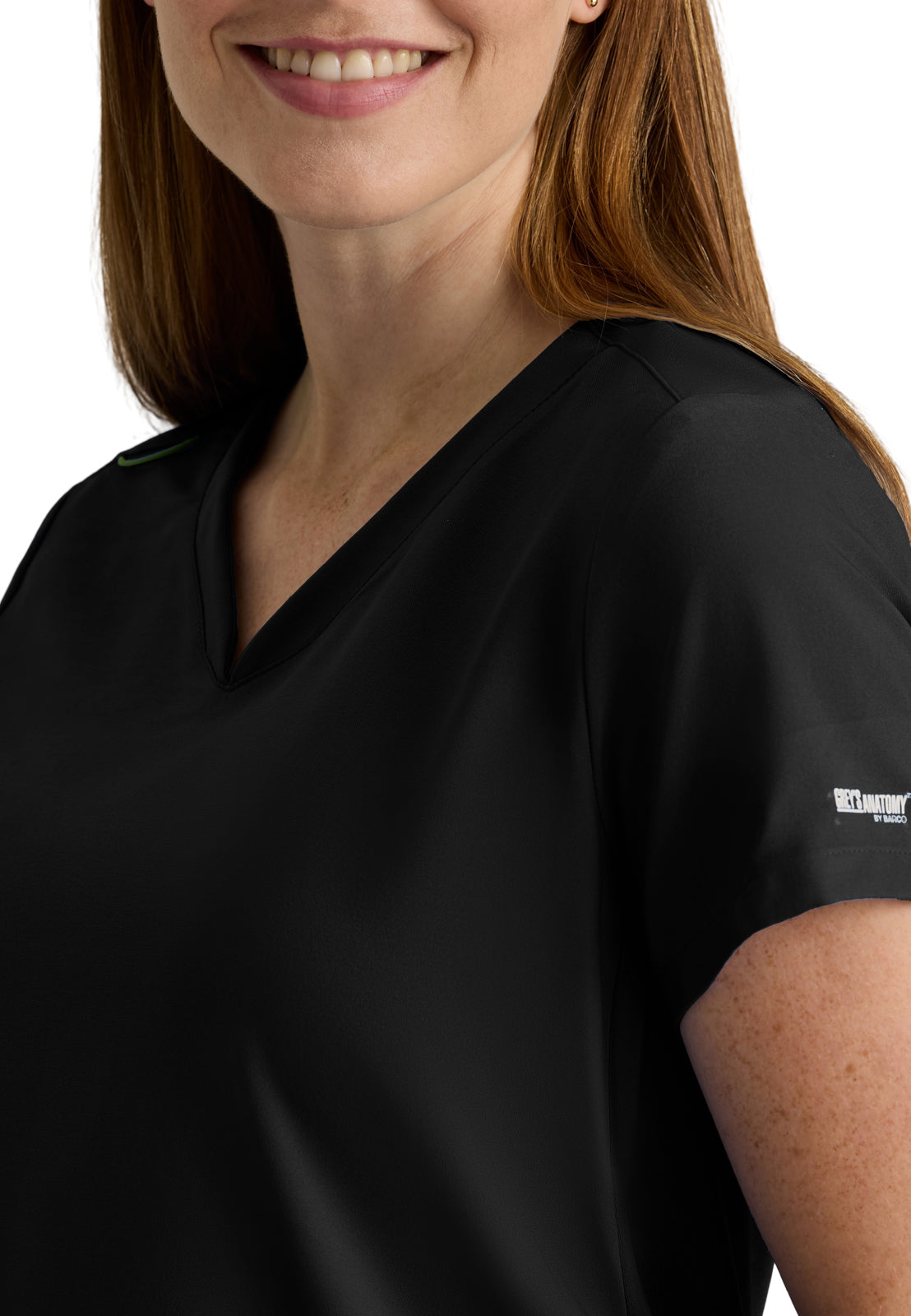 Women's Two Pocket V-Neck Promise Scrub Top - GSST262 - Black