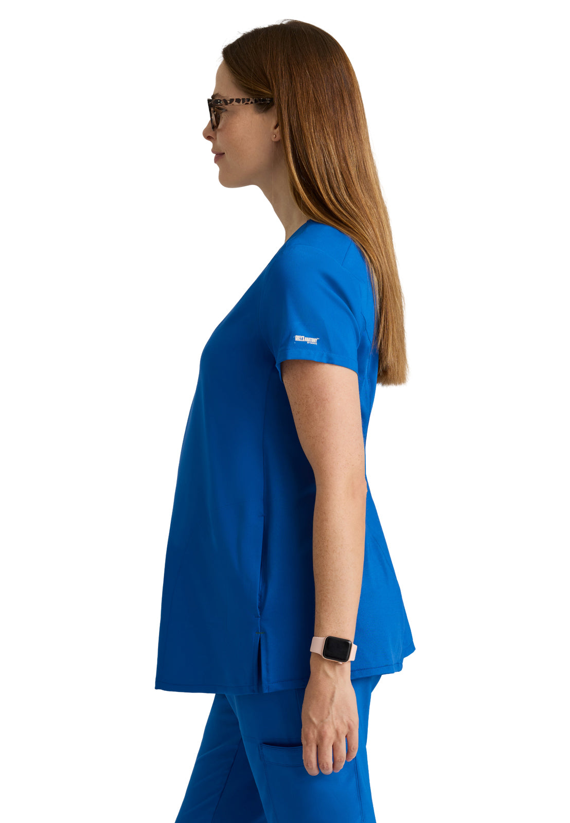 Women's Two Pocket V-Neck Promise Scrub Top - GSST262 - New Royal
