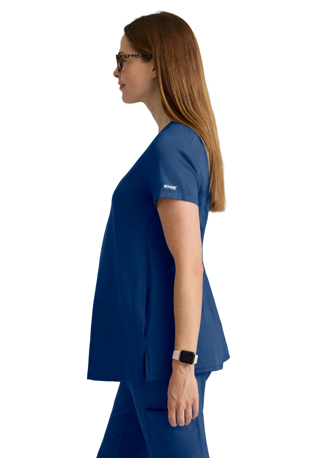 Women's Two Pocket V-Neck Promise Scrub Top - GSST262 - Indigo (Navy)
