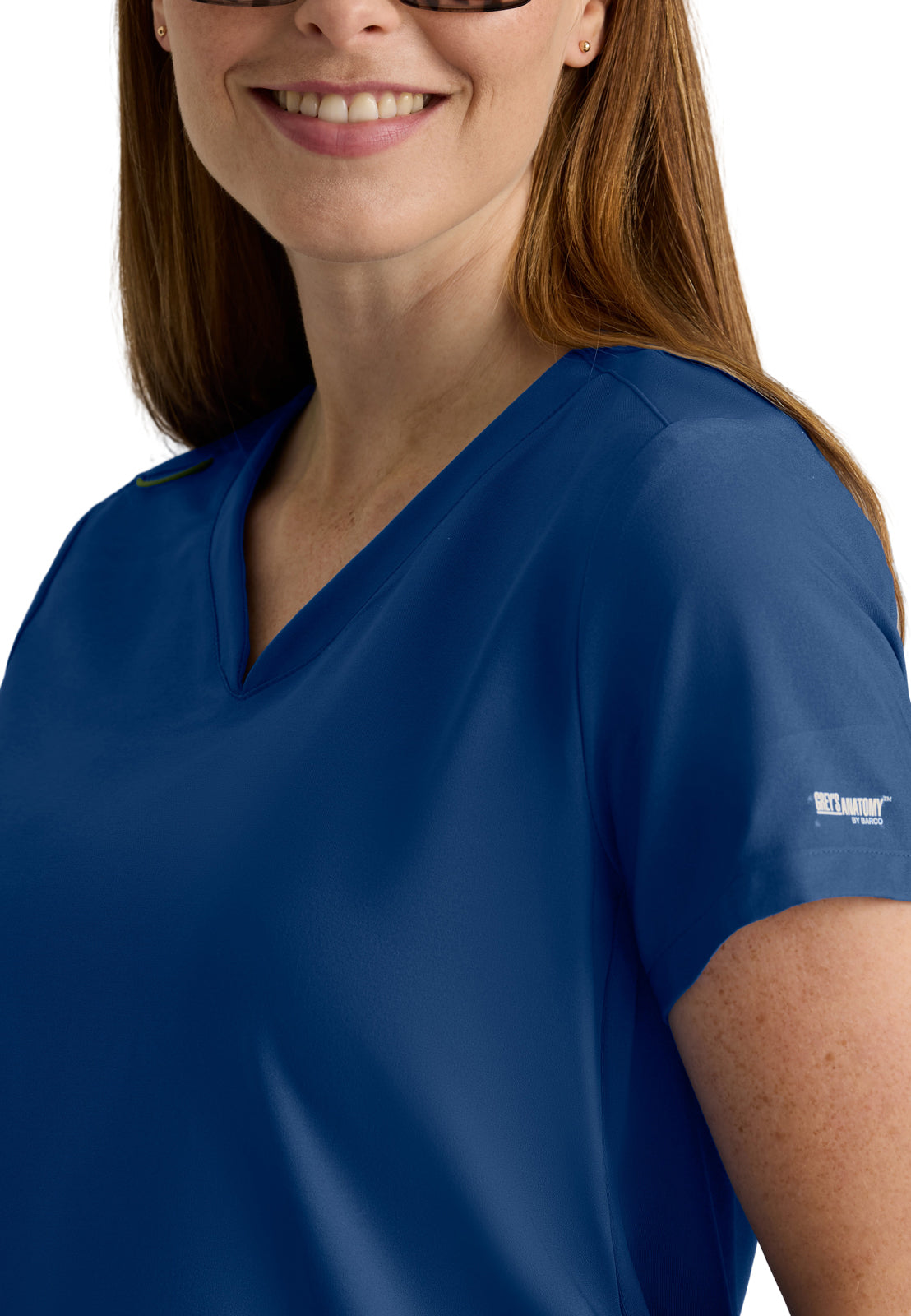Women's Two Pocket V-Neck Promise Scrub Top - GSST262 - Indigo (Navy)