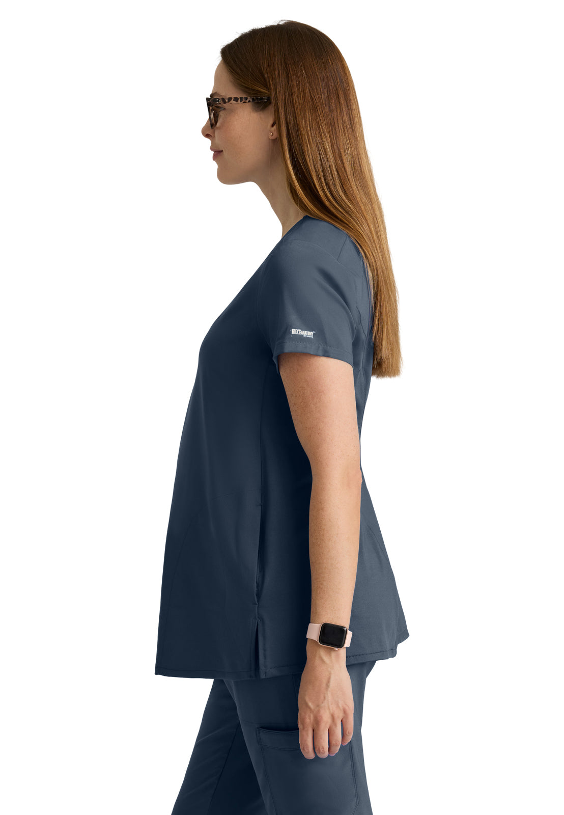 Women's Two Pocket V-Neck Promise Scrub Top - GSST262 - Steel