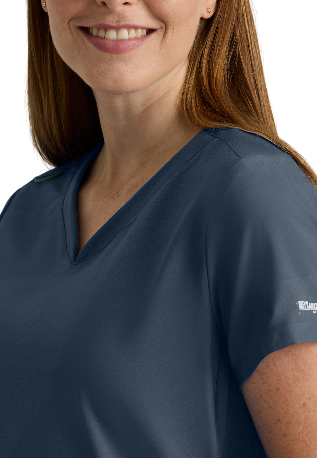 Women's Two Pocket V-Neck Promise Scrub Top - GSST262 - Steel
