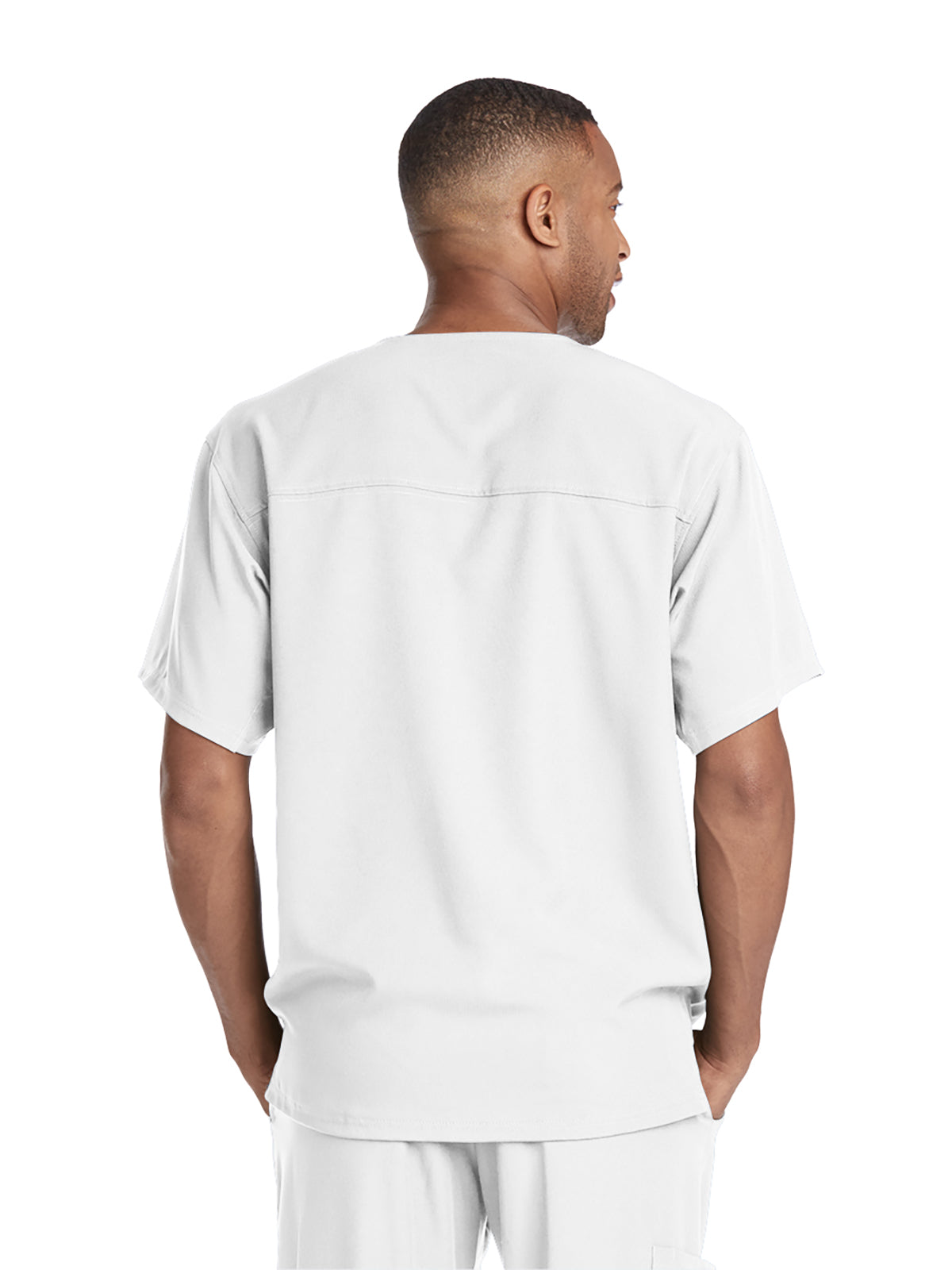 Skechers SK0112 Men's 1-Pocket Structure Crossover V-Neck Scrub Top - White