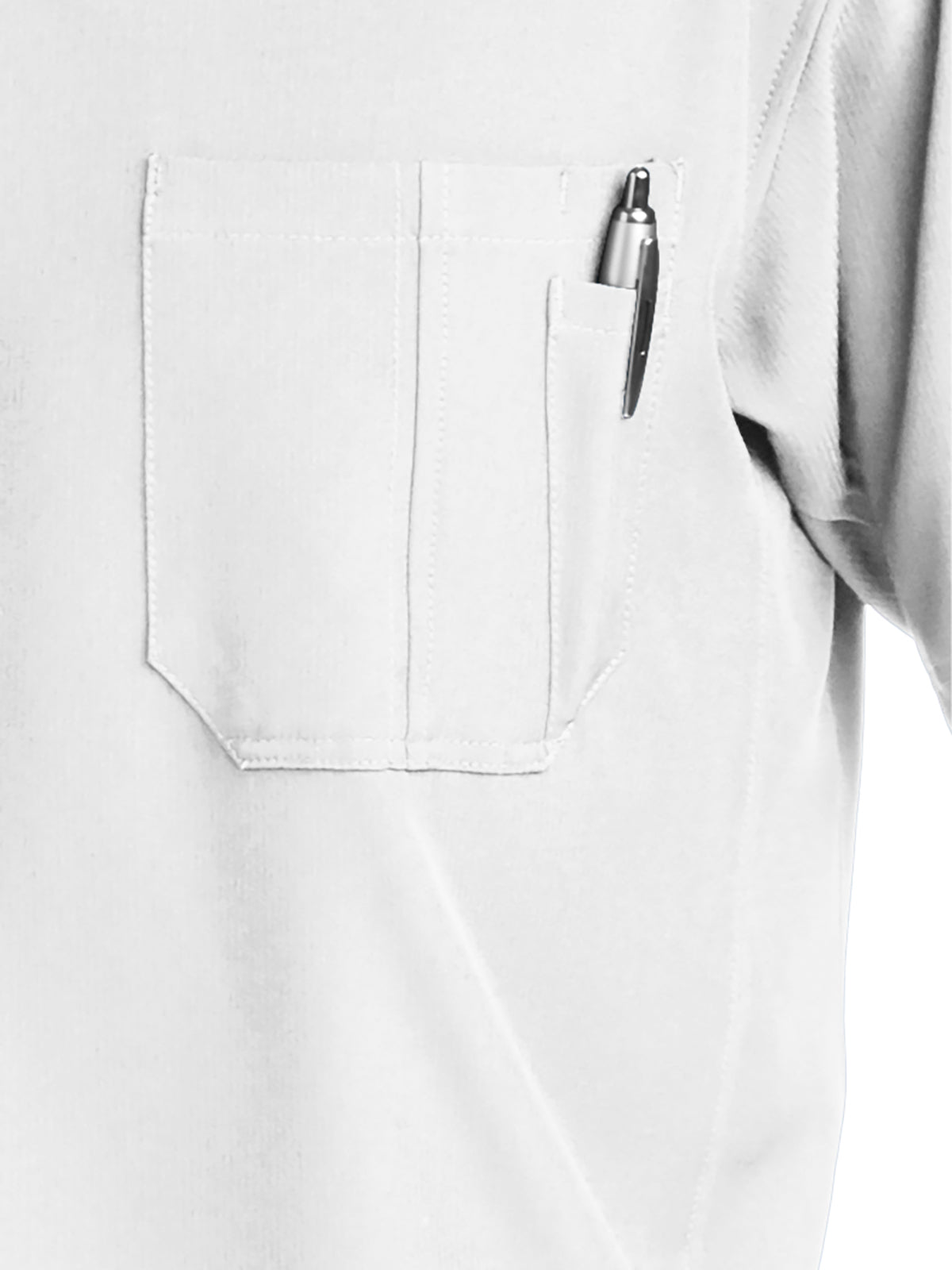 Skechers SK0112 Men's 1-Pocket Structure Crossover V-Neck Scrub Top - White