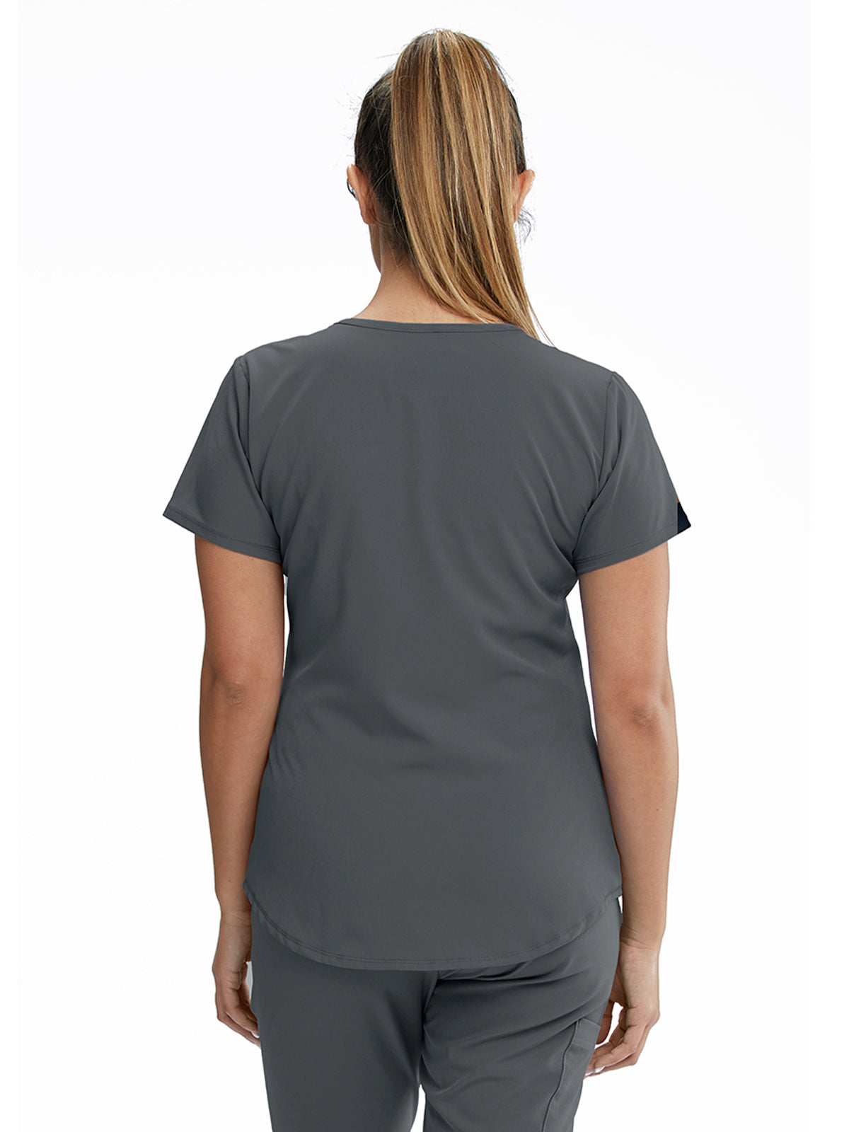 Skechers 3-Pocket Virtual V-Neck Vitality Scrub Top for Women - Pewter