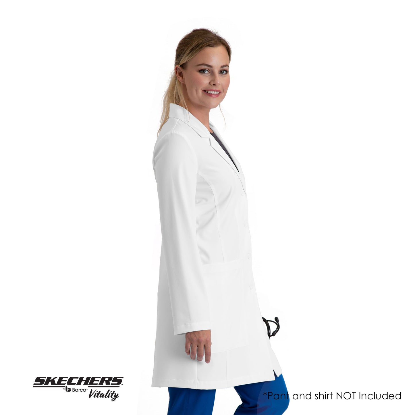 Skechers by Barco Women's Allure Lab Coat - White