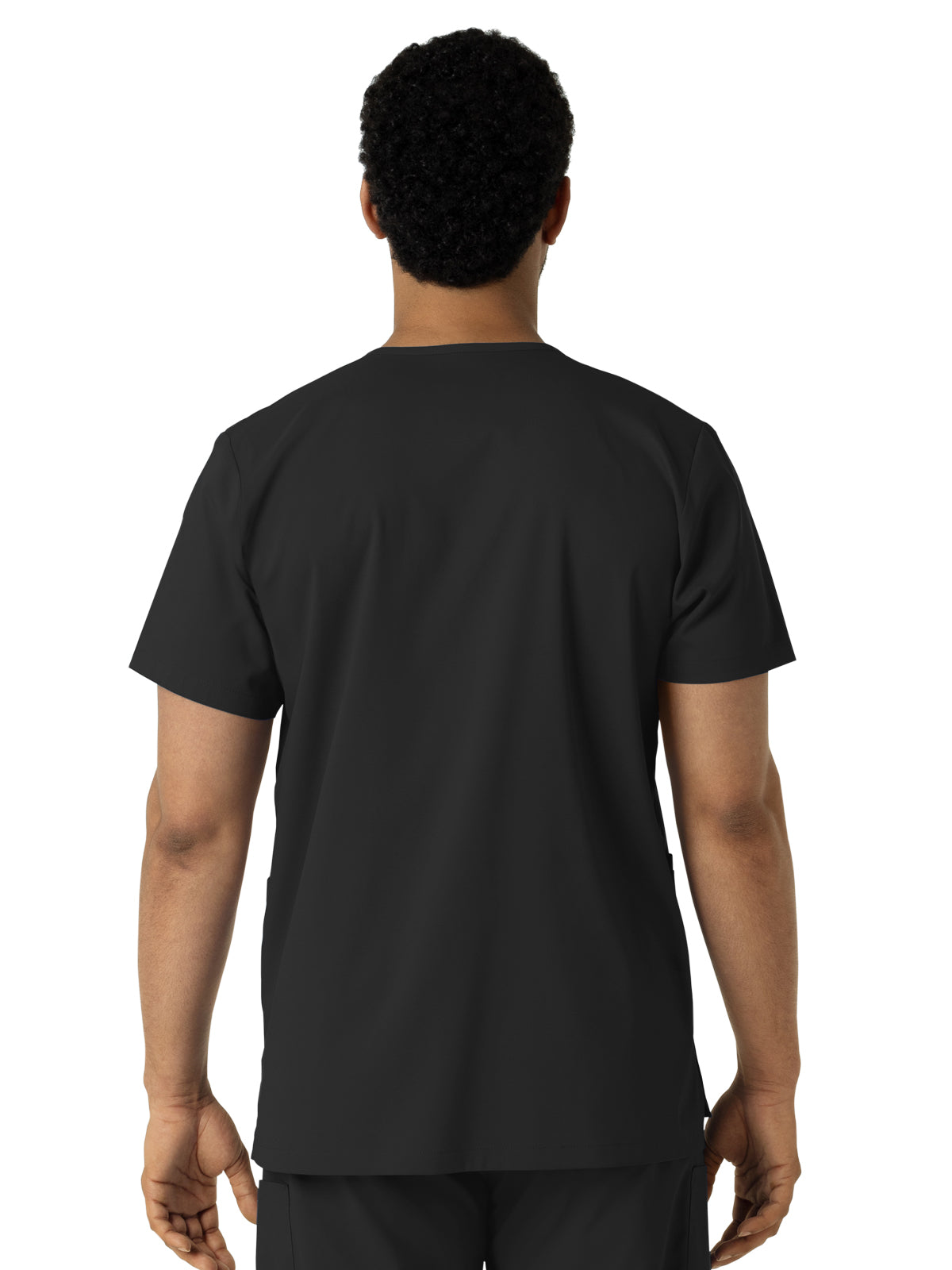 Unisex Three-Pocket V-Neck Top - 6051 - Black