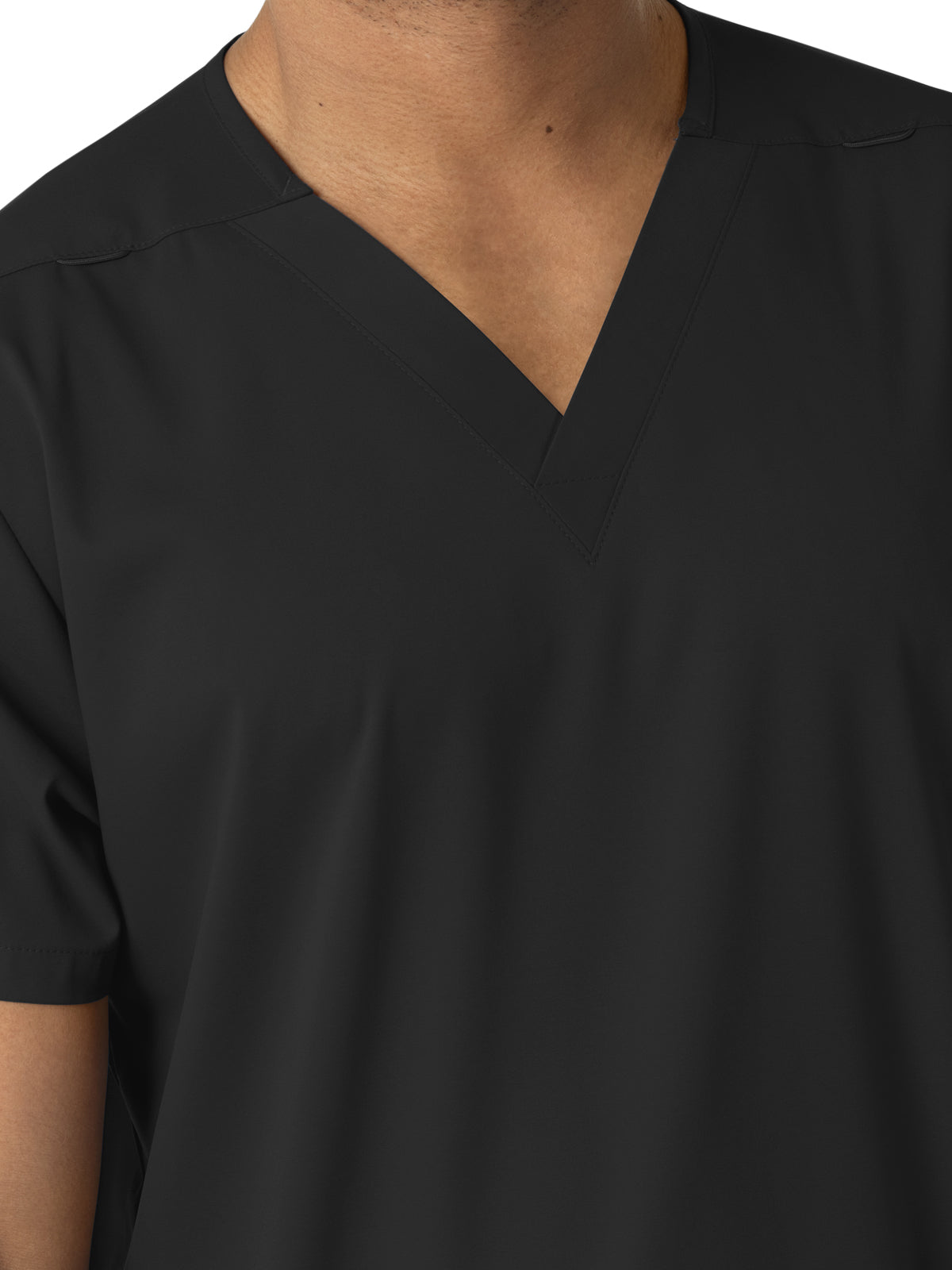 Unisex Three-Pocket V-Neck Top - 6051 - Black