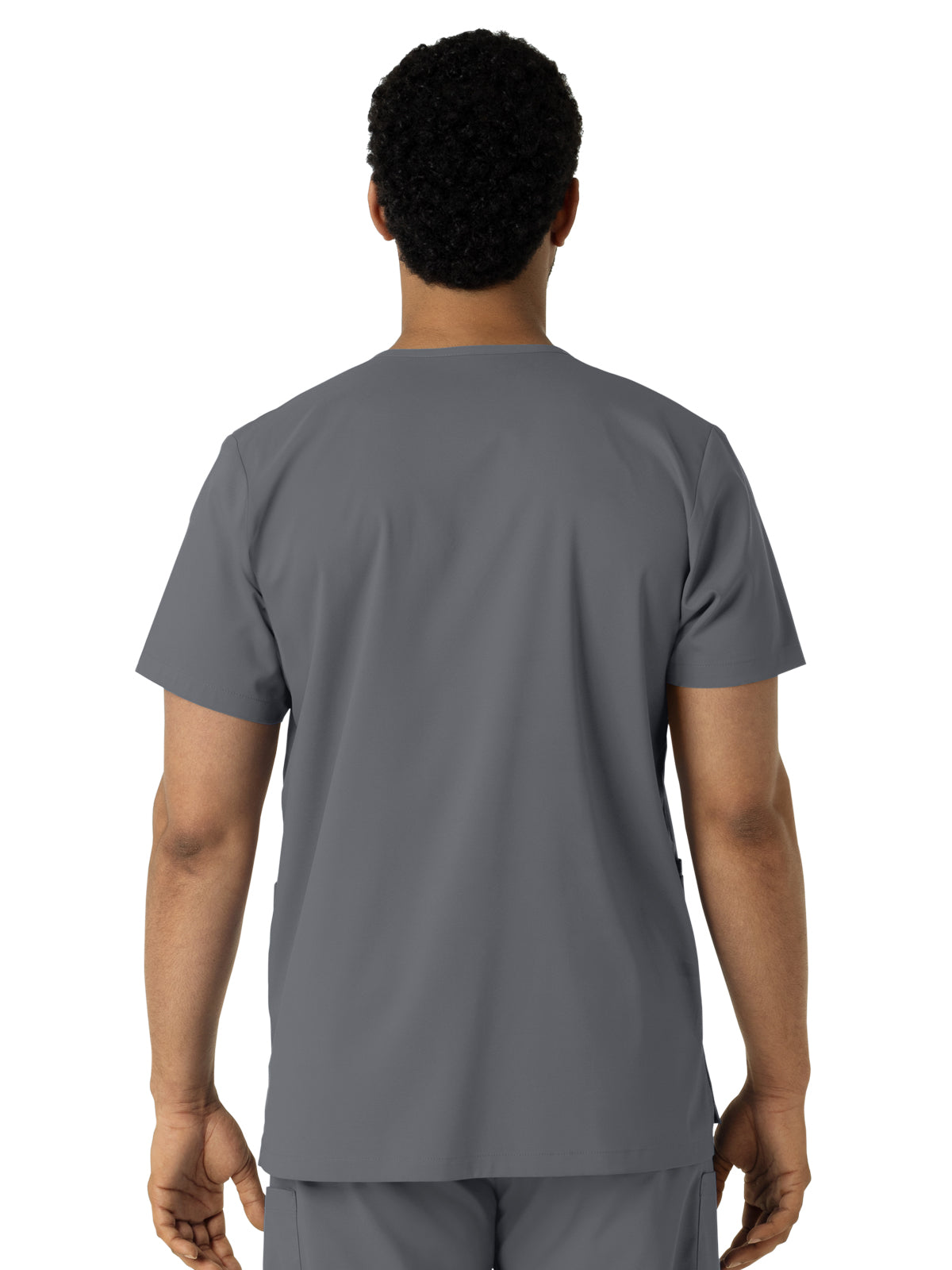 Unisex Three-Pocket V-Neck Top - 6051 - Pewter
