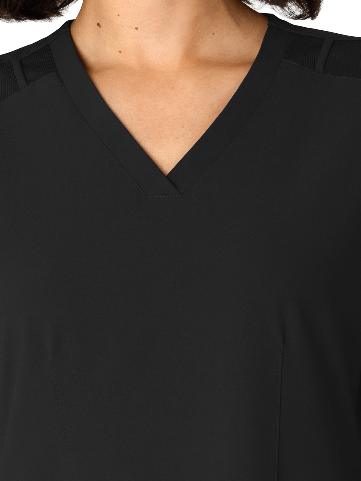 Women's Flex-n-Reach Side Panel V-Neck Top - 6145 - Black
