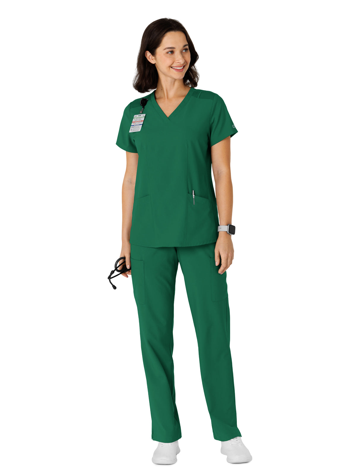Women's Flex-n-Reach Side Panel V-Neck Top - 6145 - Hunter