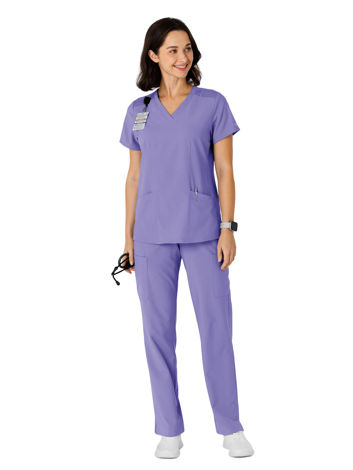 Women's Flex-n-Reach Side Panel V-Neck Top - 6145 - Iris Purple