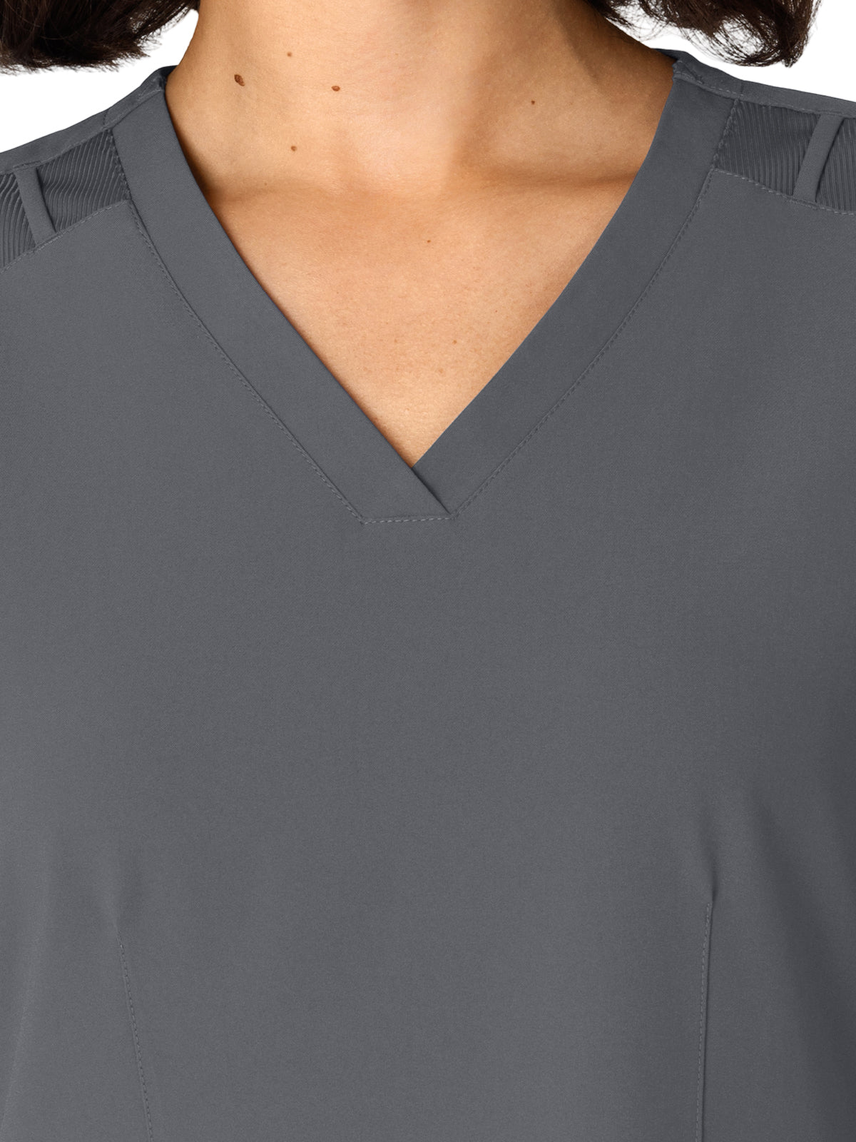 Women's Flex-n-Reach Side Panel V-Neck Top - 6145 - Pewter
