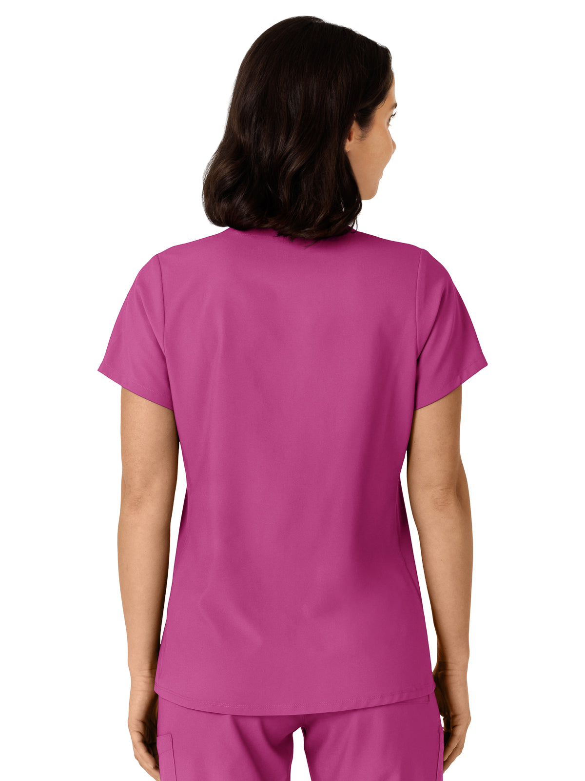 Women's Flex-n-Reach Side Panel V-Neck Top - 6145 - Raspberry