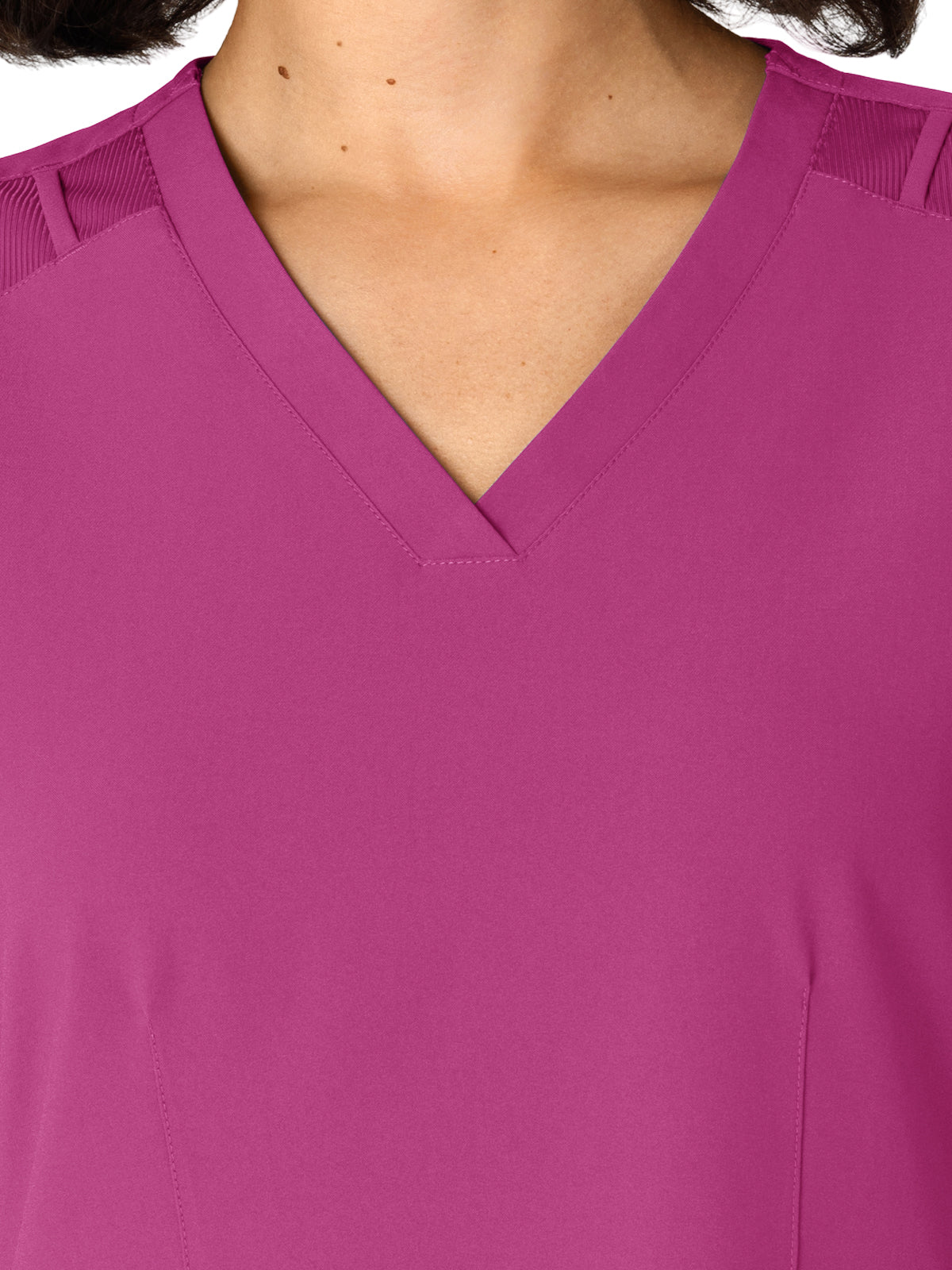 Women's Flex-n-Reach Side Panel V-Neck Top - 6145 - Raspberry