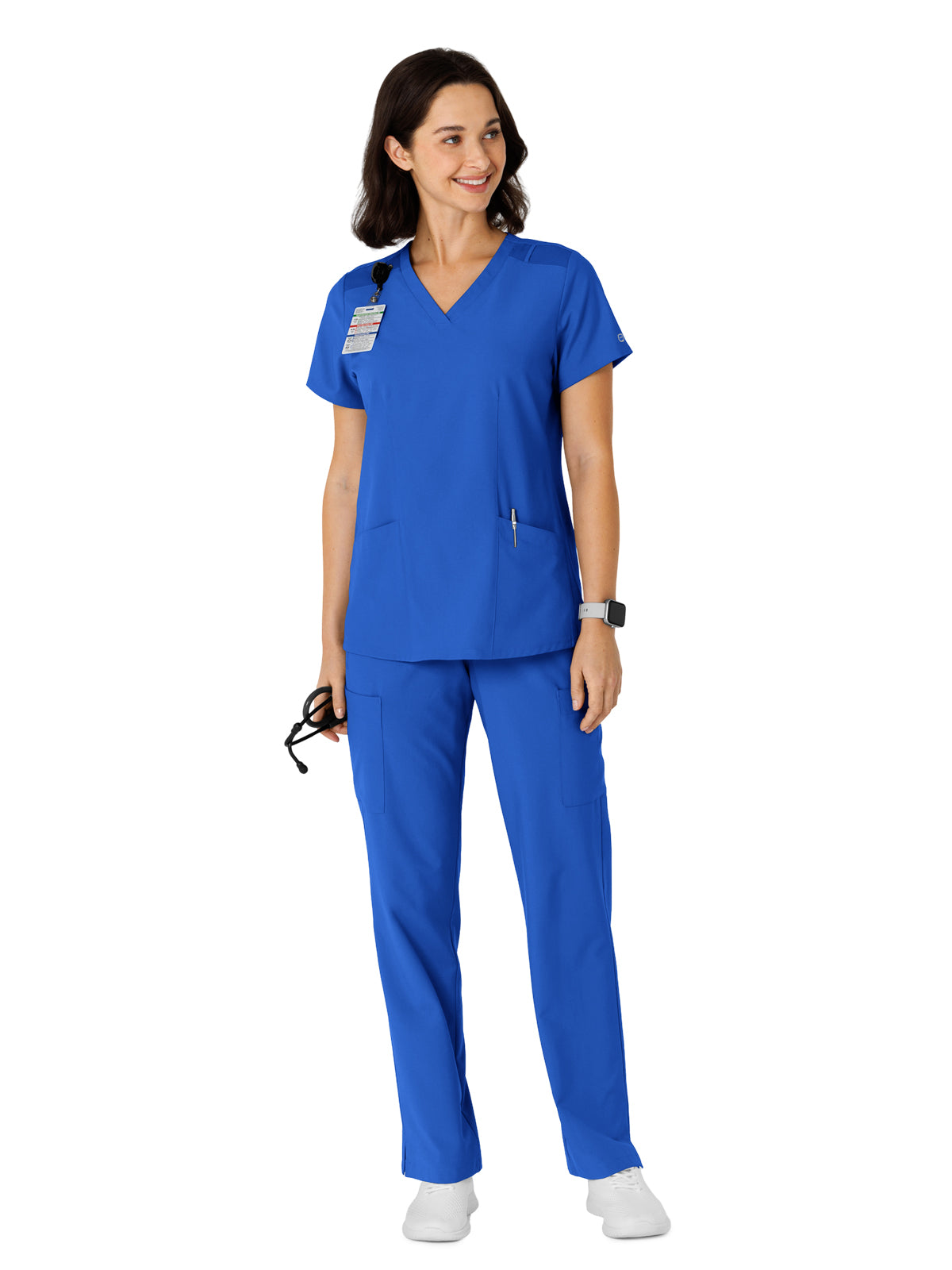 Women's Flex-n-Reach Side Panel V-Neck Top - 6145 - Royal