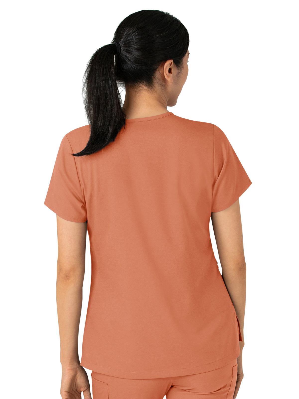 Women's Two-Pocket Tuck-In V-Neck Top - 6151 - Terra Cotta