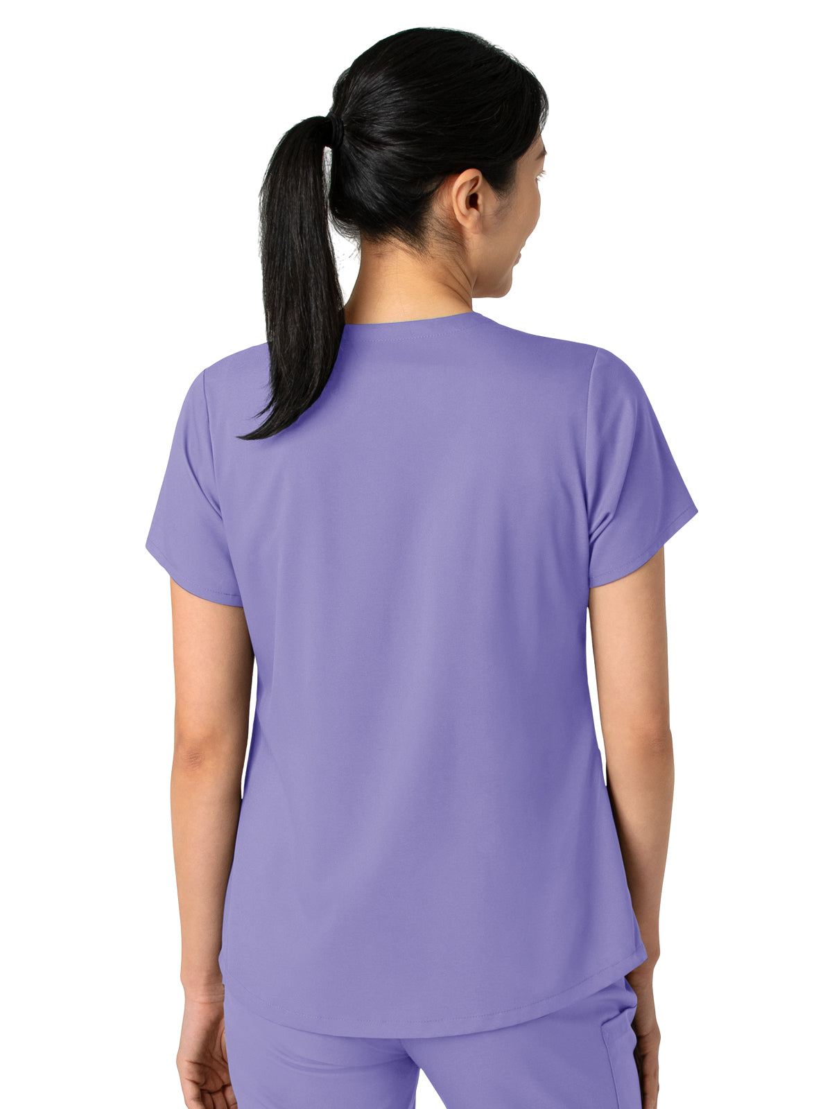 Women's 2-Pocket V-Neck Top - 6251 - Iris Purple