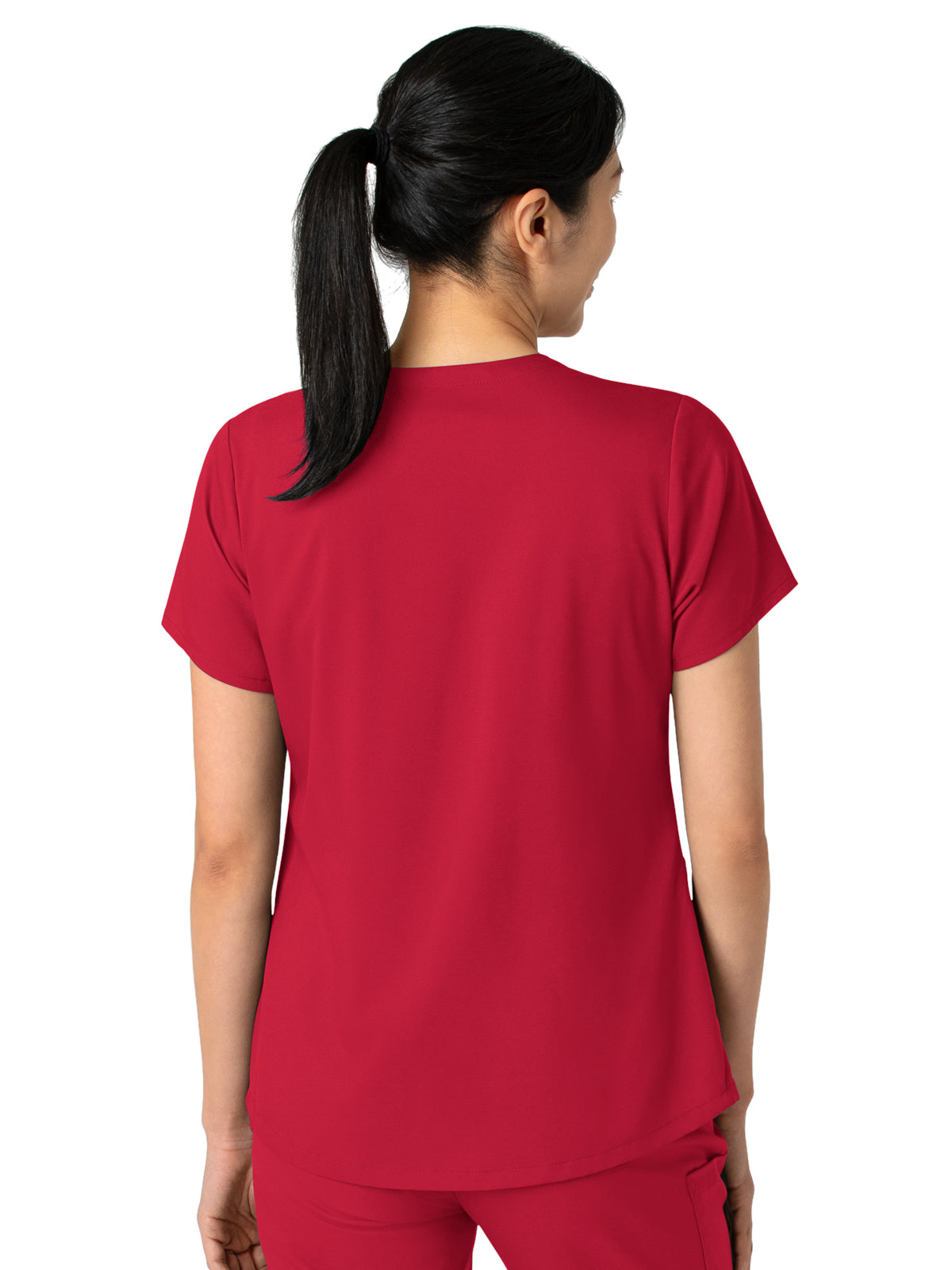 Women's 2-Pocket V-Neck Top - 6251 - Red
