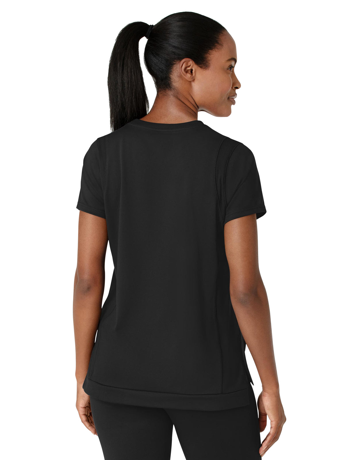 Women's Two-Pocket Flex-n-Reach Crew Neck Top - 6359 - Black